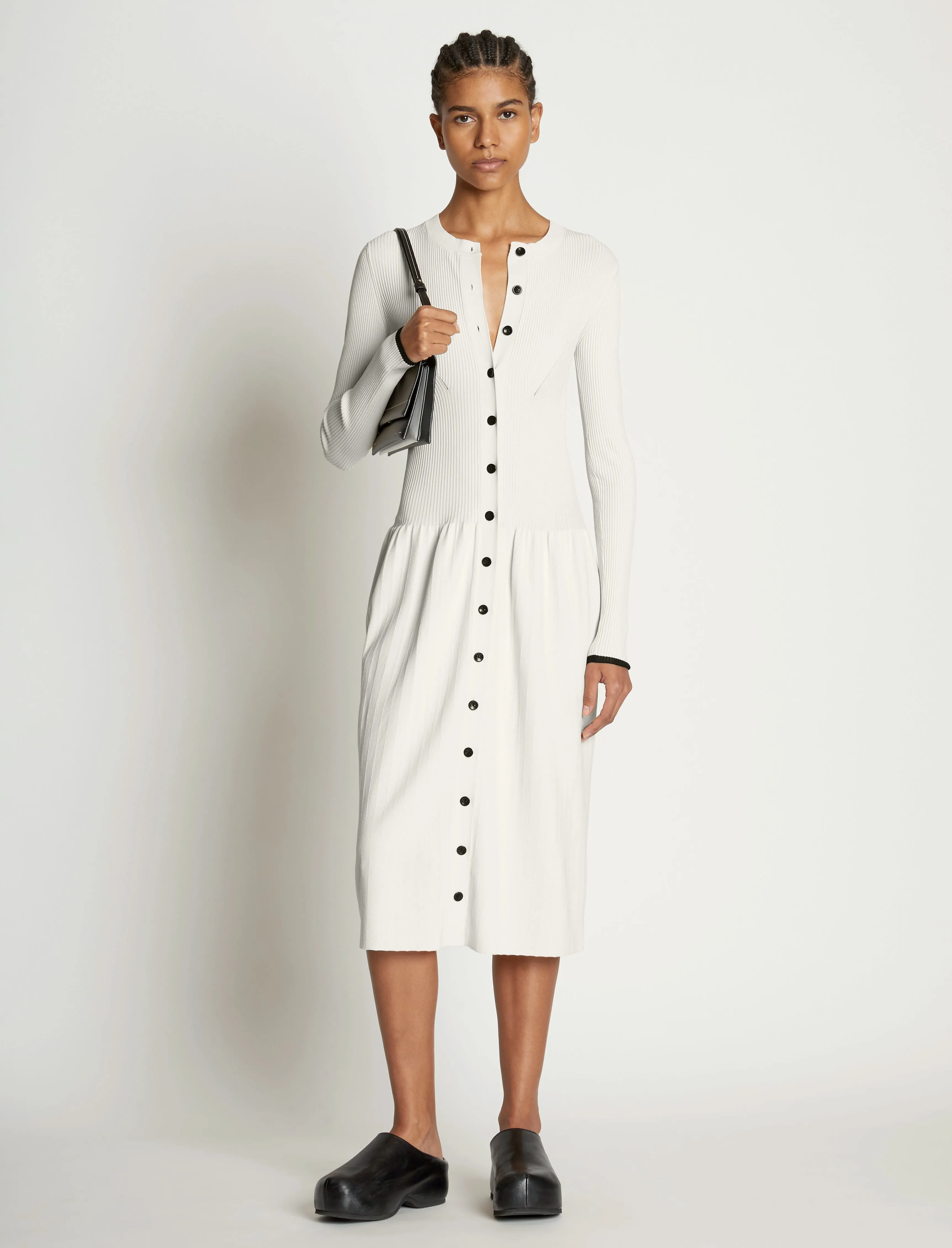 Rib Knit Button Front Dress sold by Proenza Schouler product image thumbnail 2