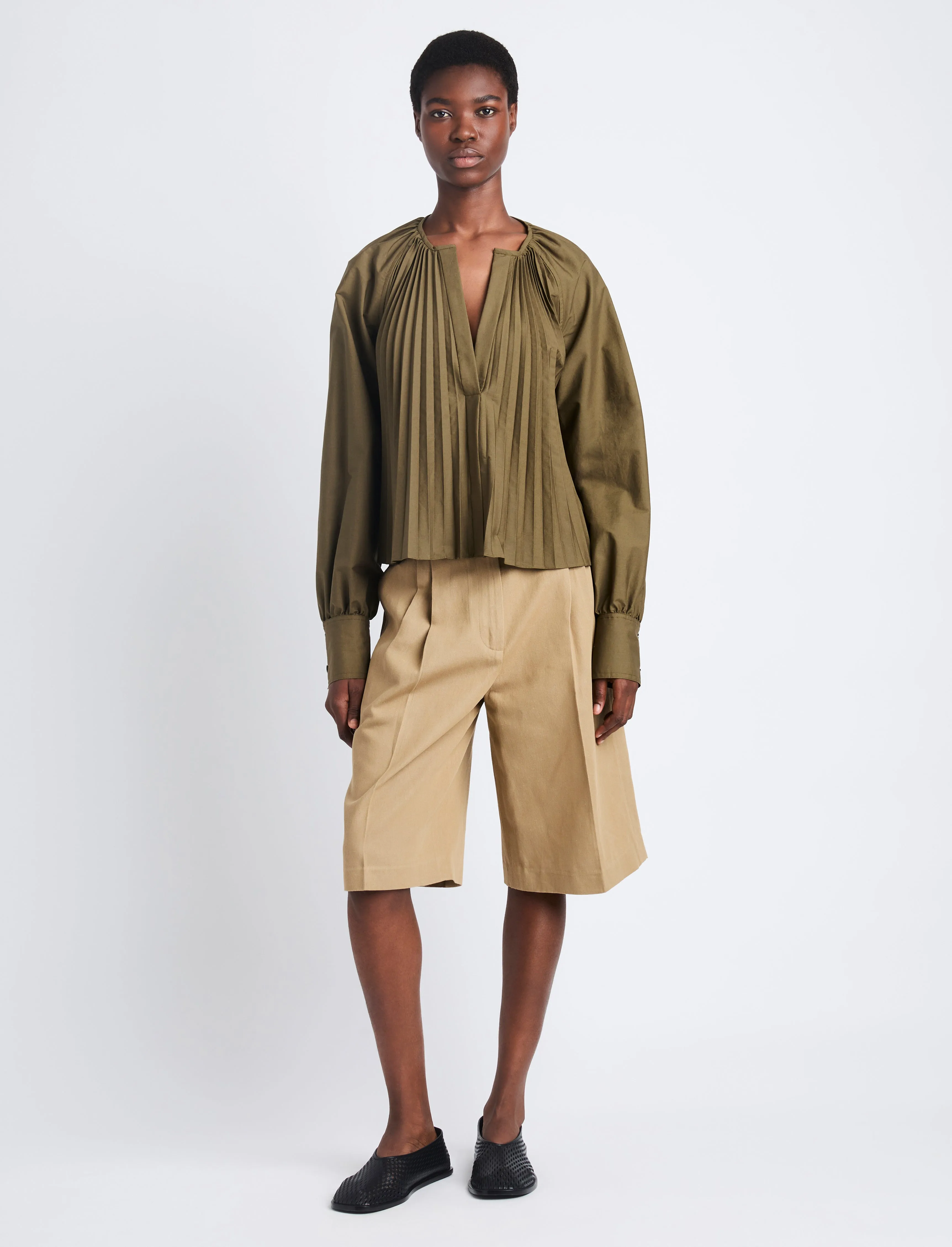 Monica Top in Compact Poplin sold by Proenza Schouler product image thumbnail 3