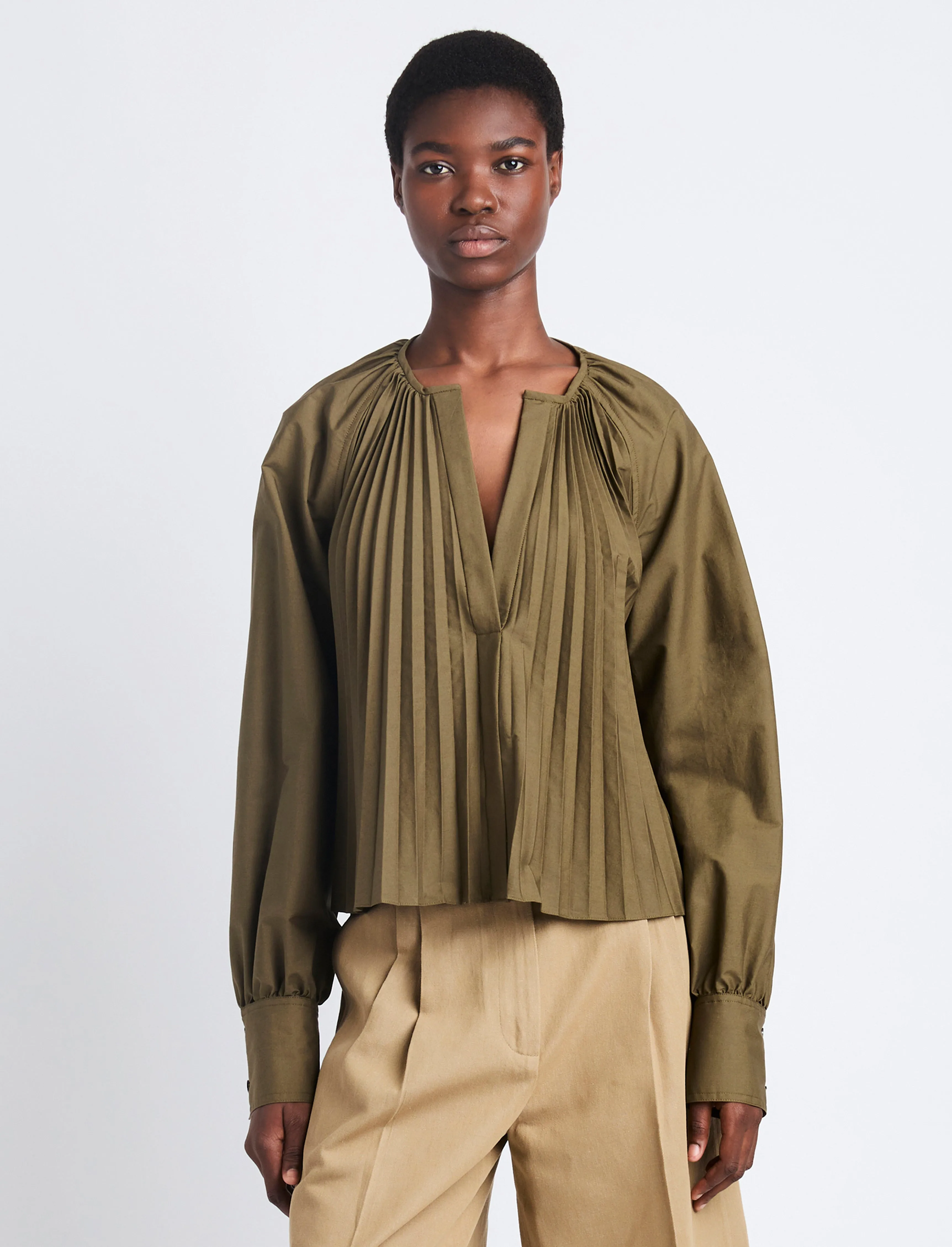 Monica Top in Compact Poplin sold by Proenza Schouler product image thumbnail 2