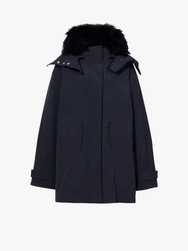 Wilder Coat in Stretch Nylon with Shearling Lining made by Proenza Schouler