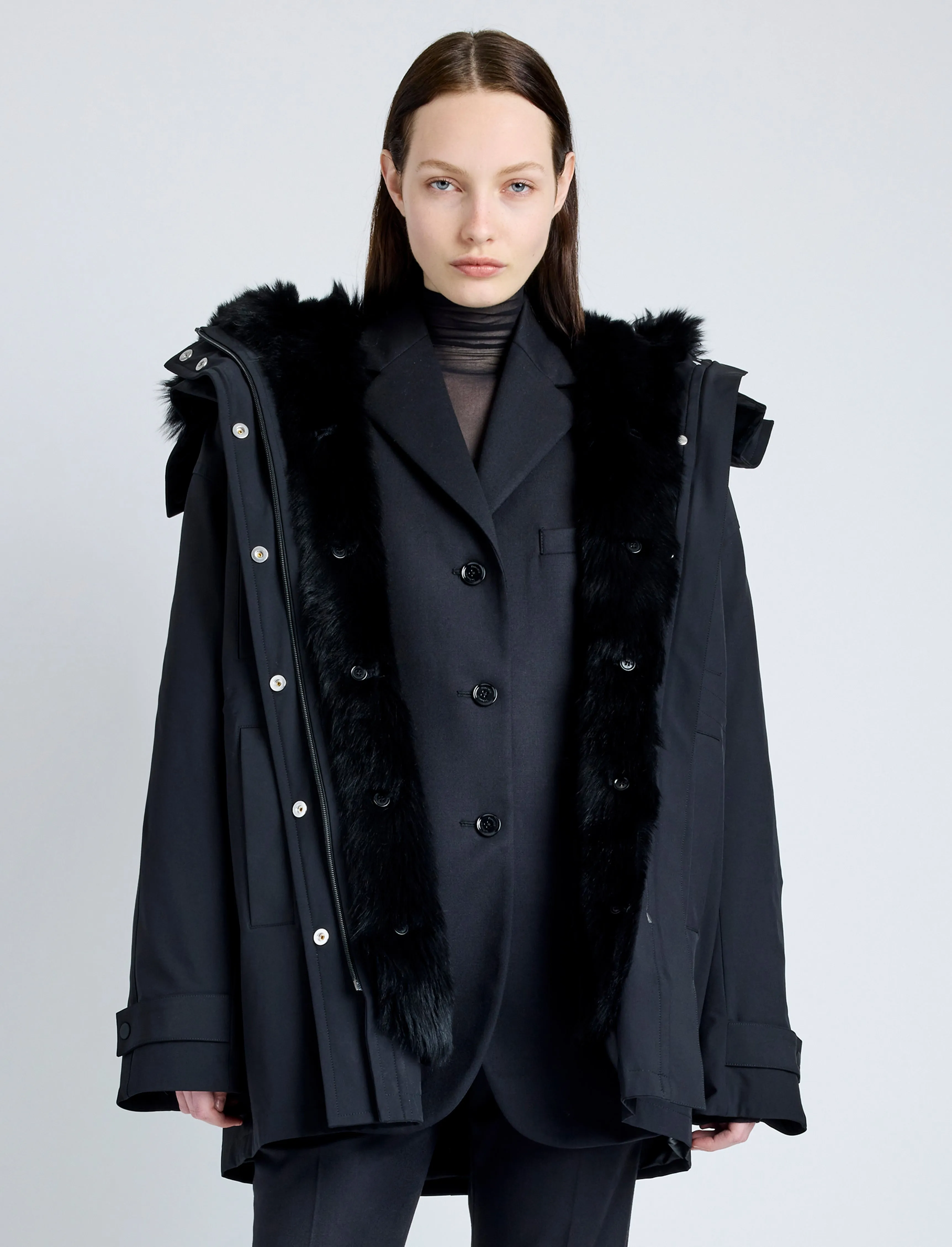 Wilder Coat in Stretch Nylon with Shearling Lining sold by Proenza Schouler product image thumbnail 2
