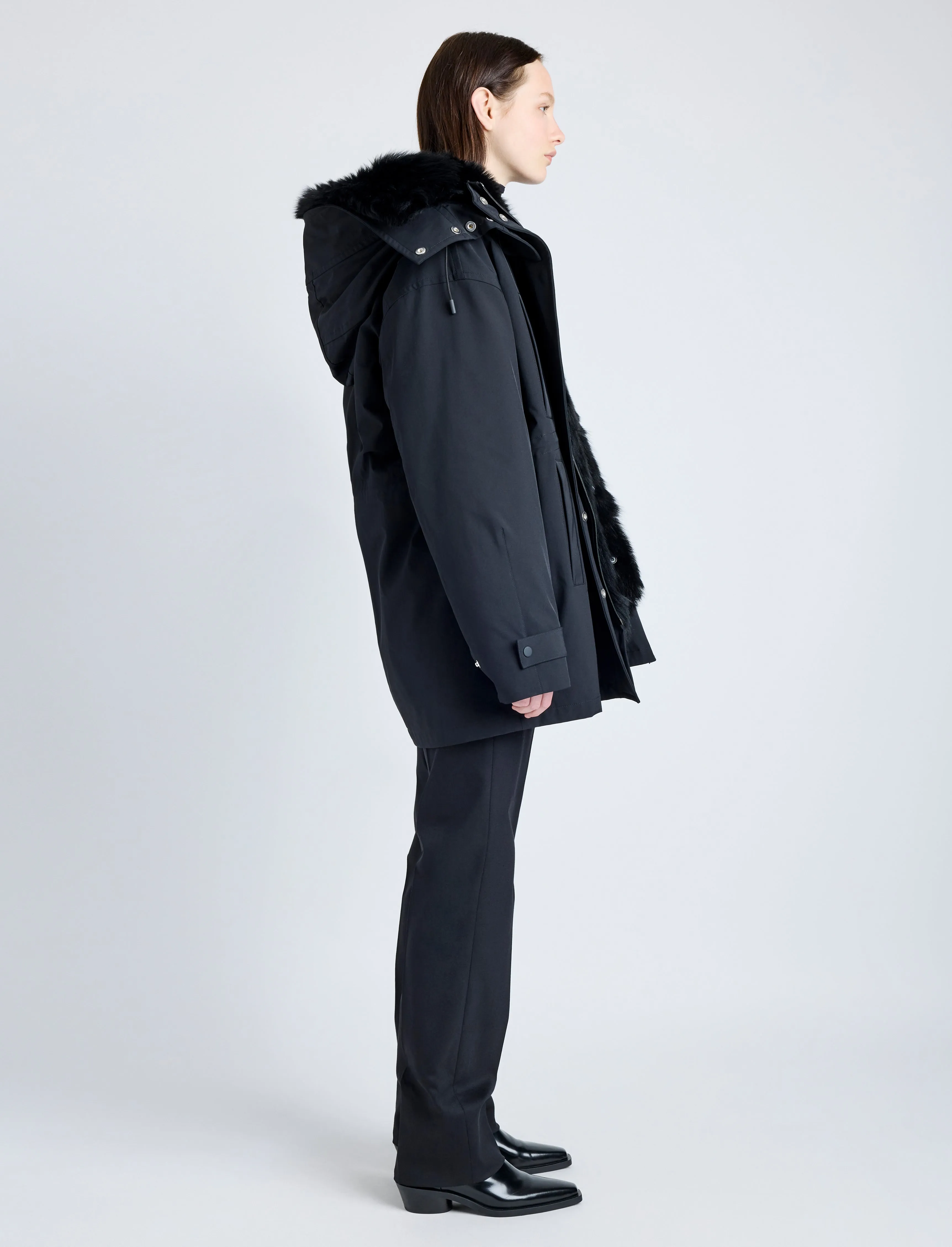 Wilder Coat in Stretch Nylon with Shearling Lining sold by Proenza Schouler product image thumbnail 4