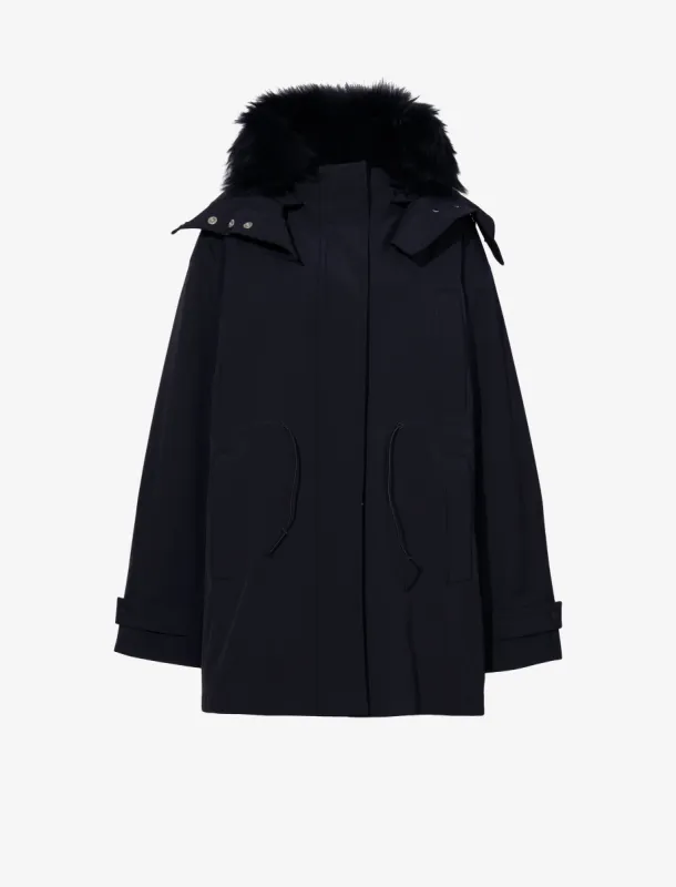 Wilder Coat in Stretch Nylon with Shearling made by Proenza Schouler