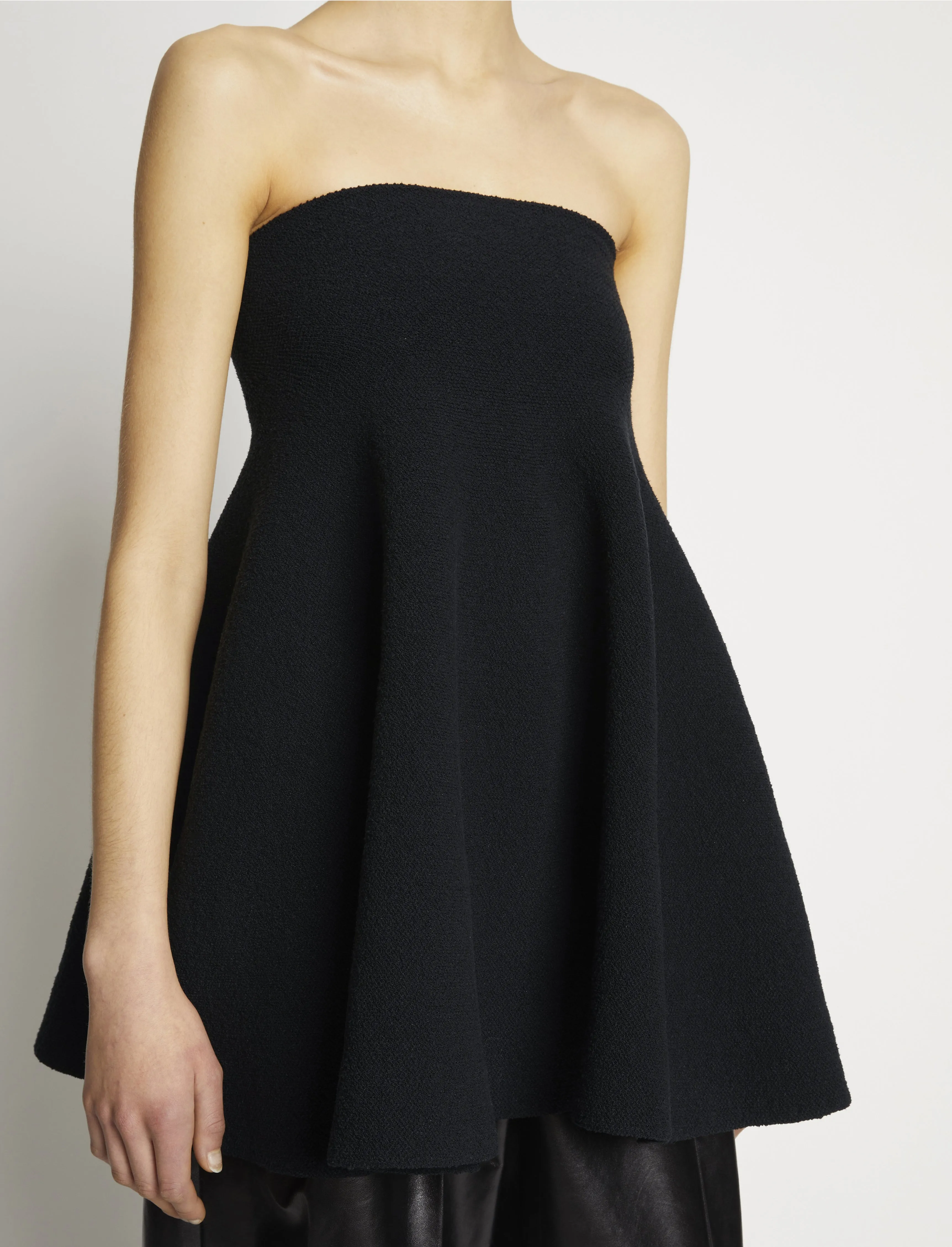 Silk Viscose Boucle Strapless Dress - BLACK sold by Proenza Schouler