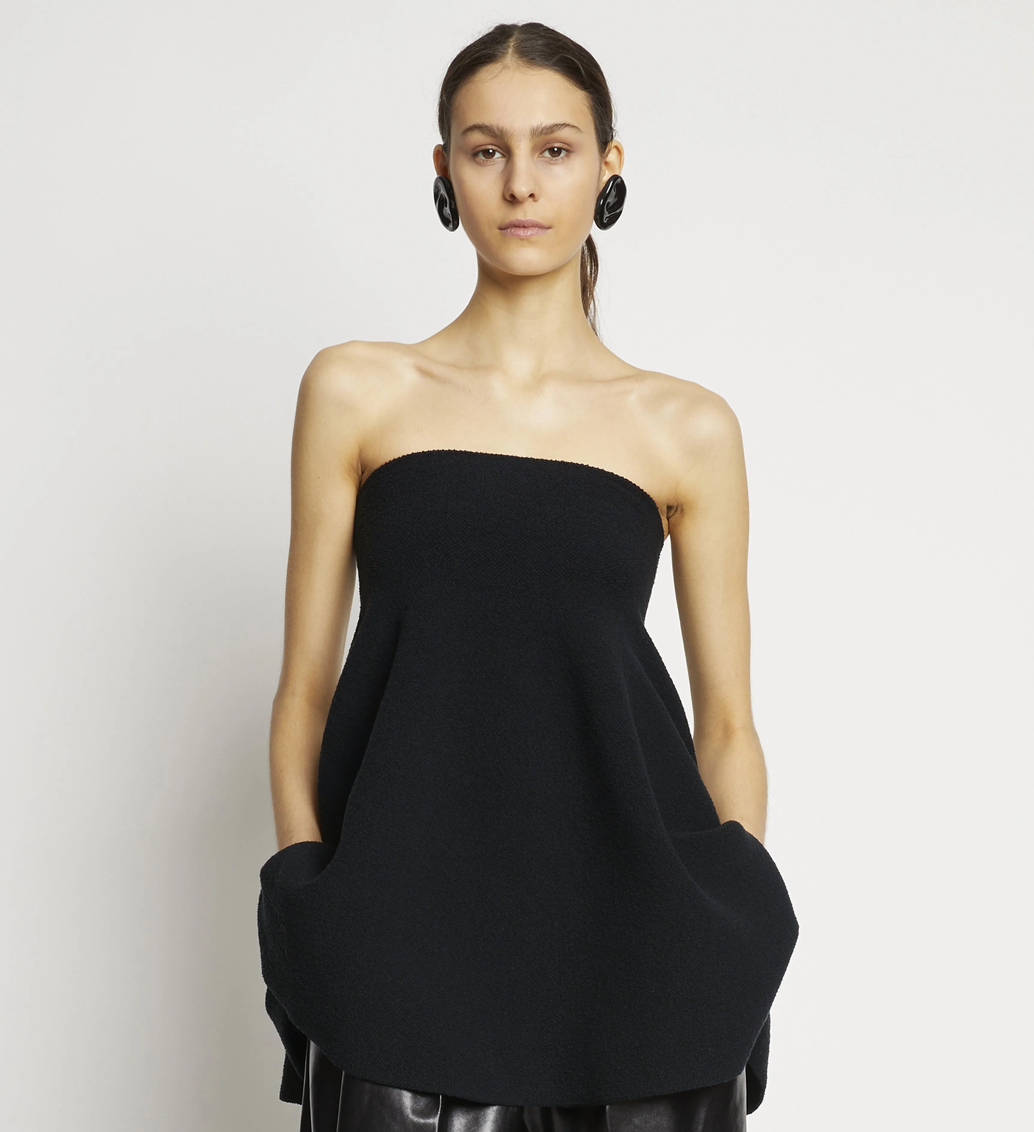 Silk Viscose Boucle Strapless Dress - BLACK sold by Proenza Schouler product image thumbnail 5