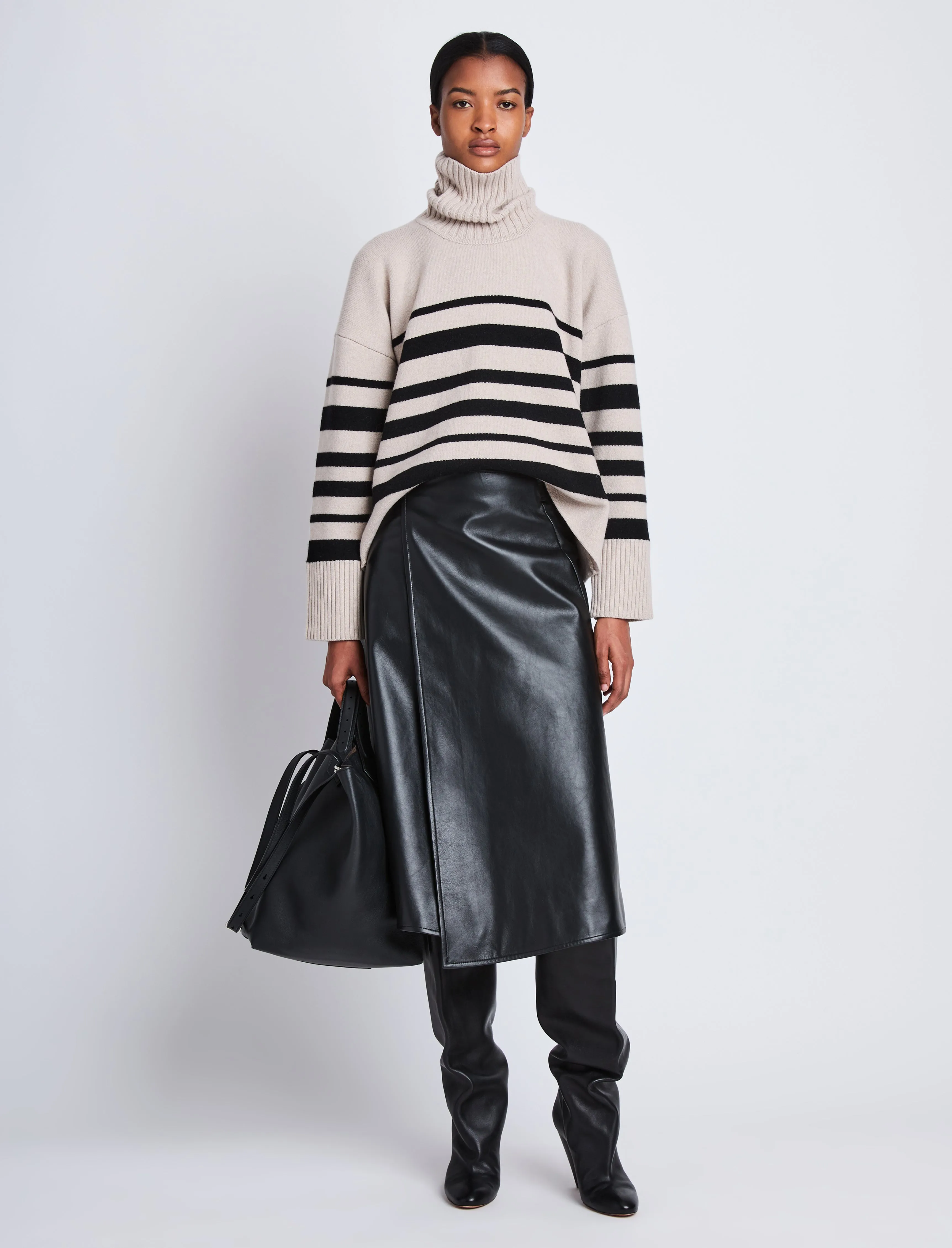 Sandra Turtleneck in Striped Doubleface Cashmere sold by Proenza Schouler product image thumbnail 3