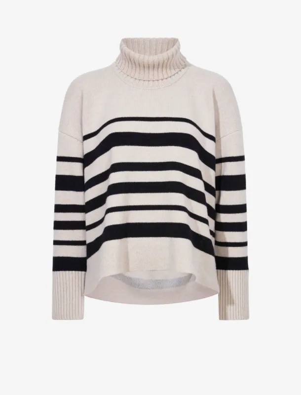 Sandra Turtleneck in Striped Doubleface Cashmere made by Proenza Schouler