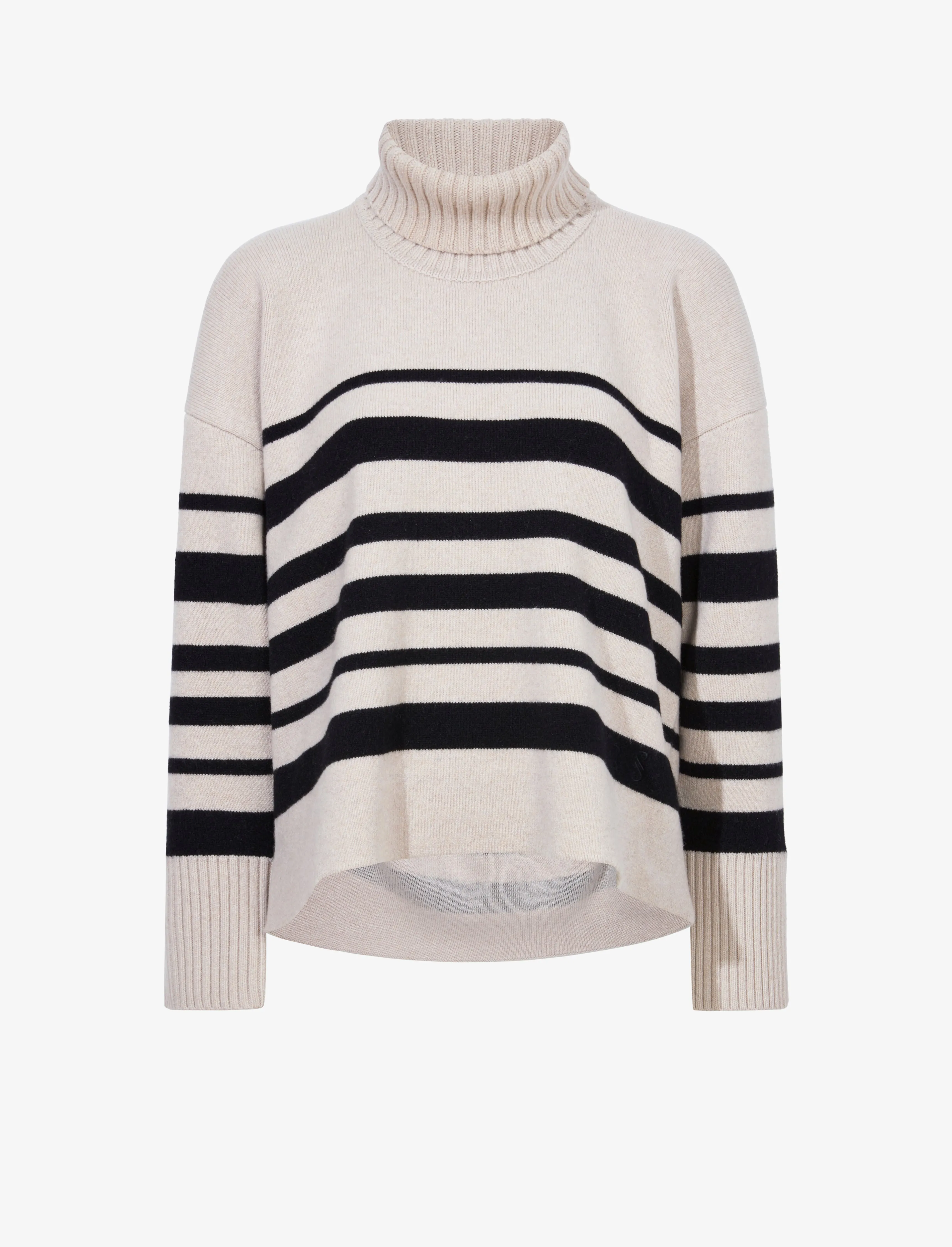Sandra Turtleneck in Striped Doubleface Cashmere sold by Proenza Schouler