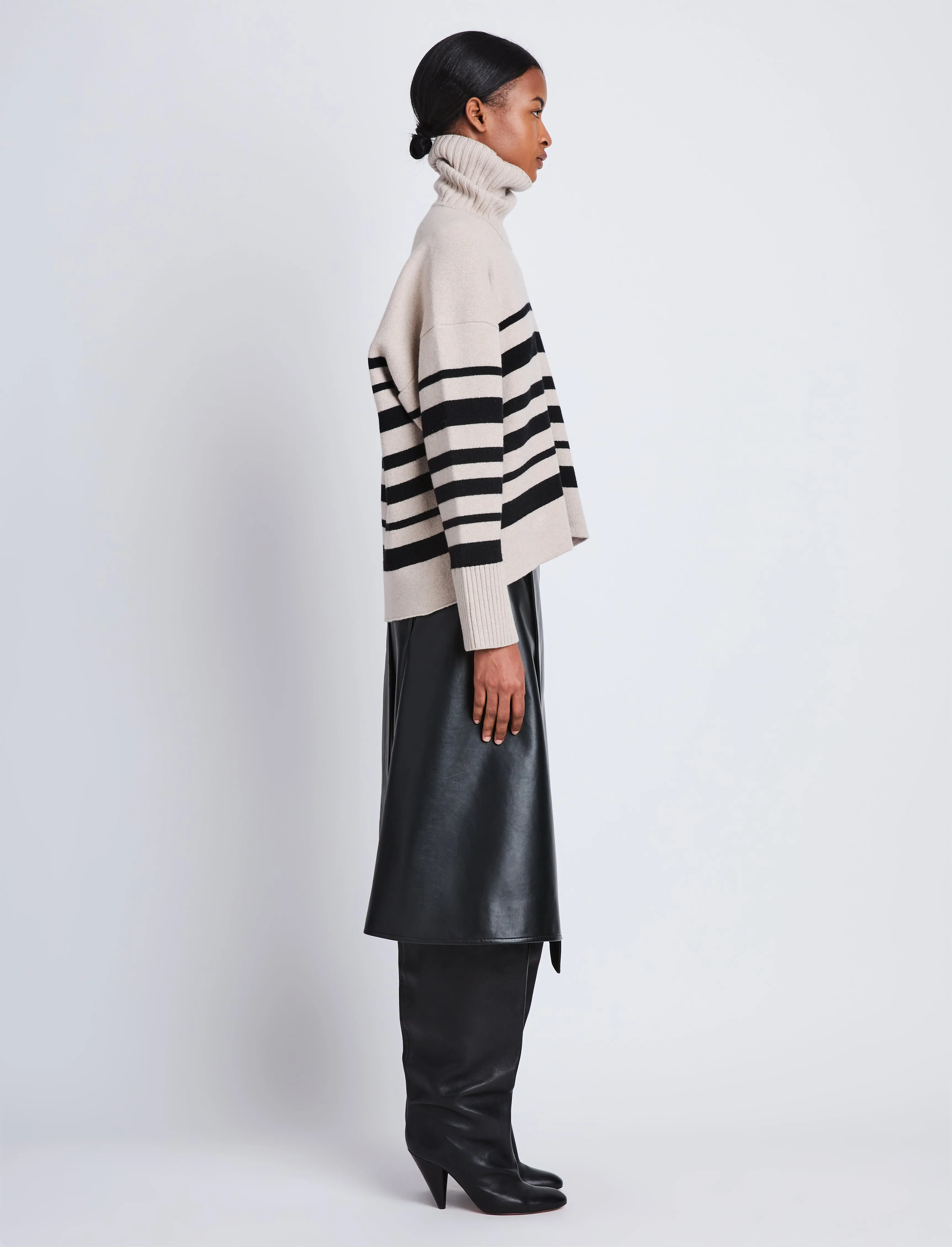 Sandra Turtleneck in Striped Doubleface Cashmere sold by Proenza Schouler product image thumbnail 4