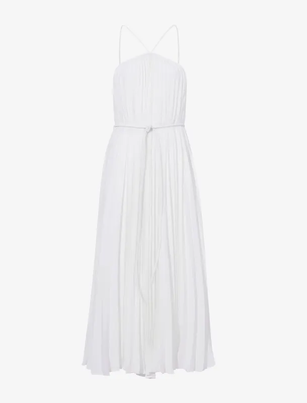 Celeste Pleated Dress in Lightweight Crepe sold by Proenza Schouler