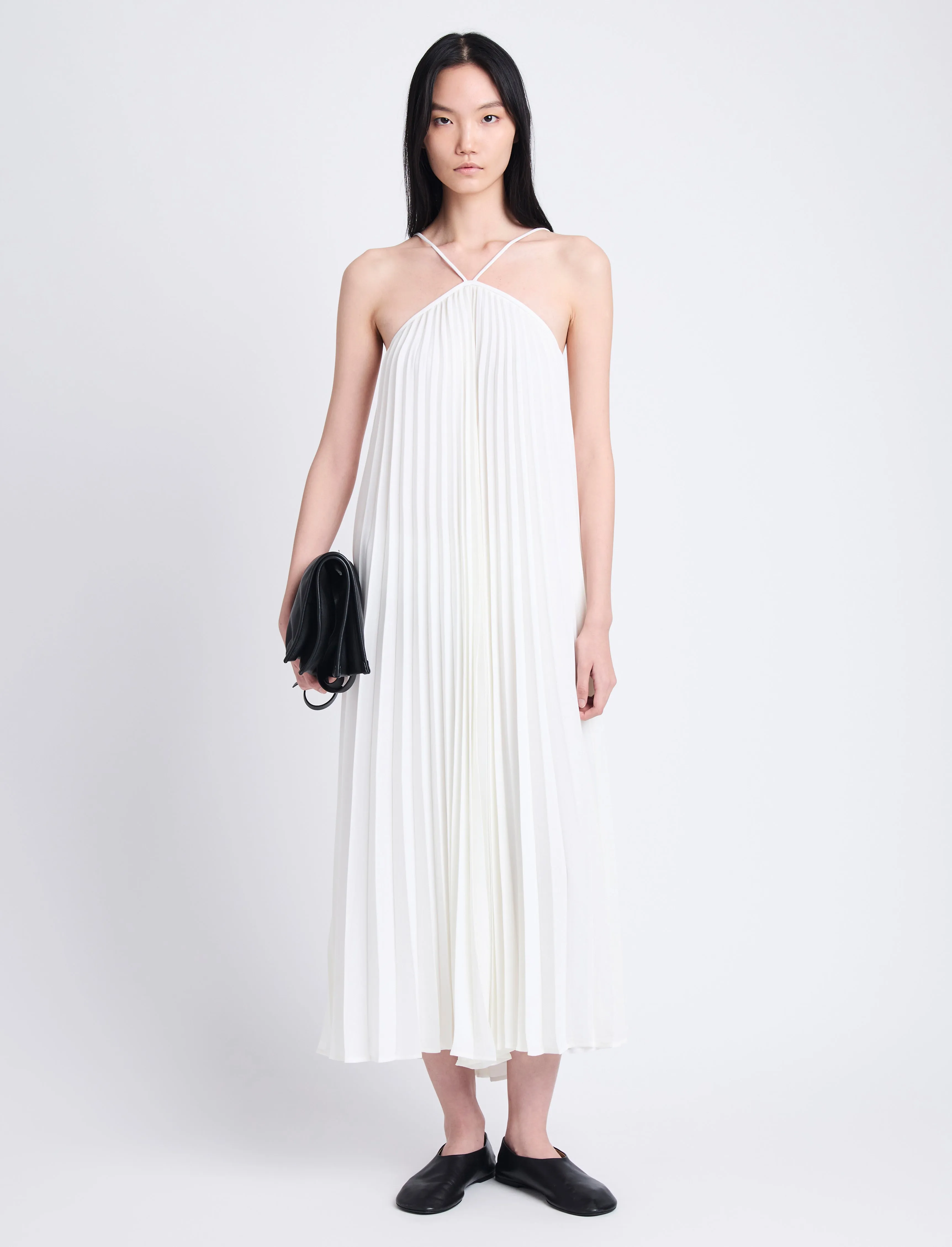 Celeste Pleated Dress in Lightweight Crepe sold by Proenza Schouler product image thumbnail 2