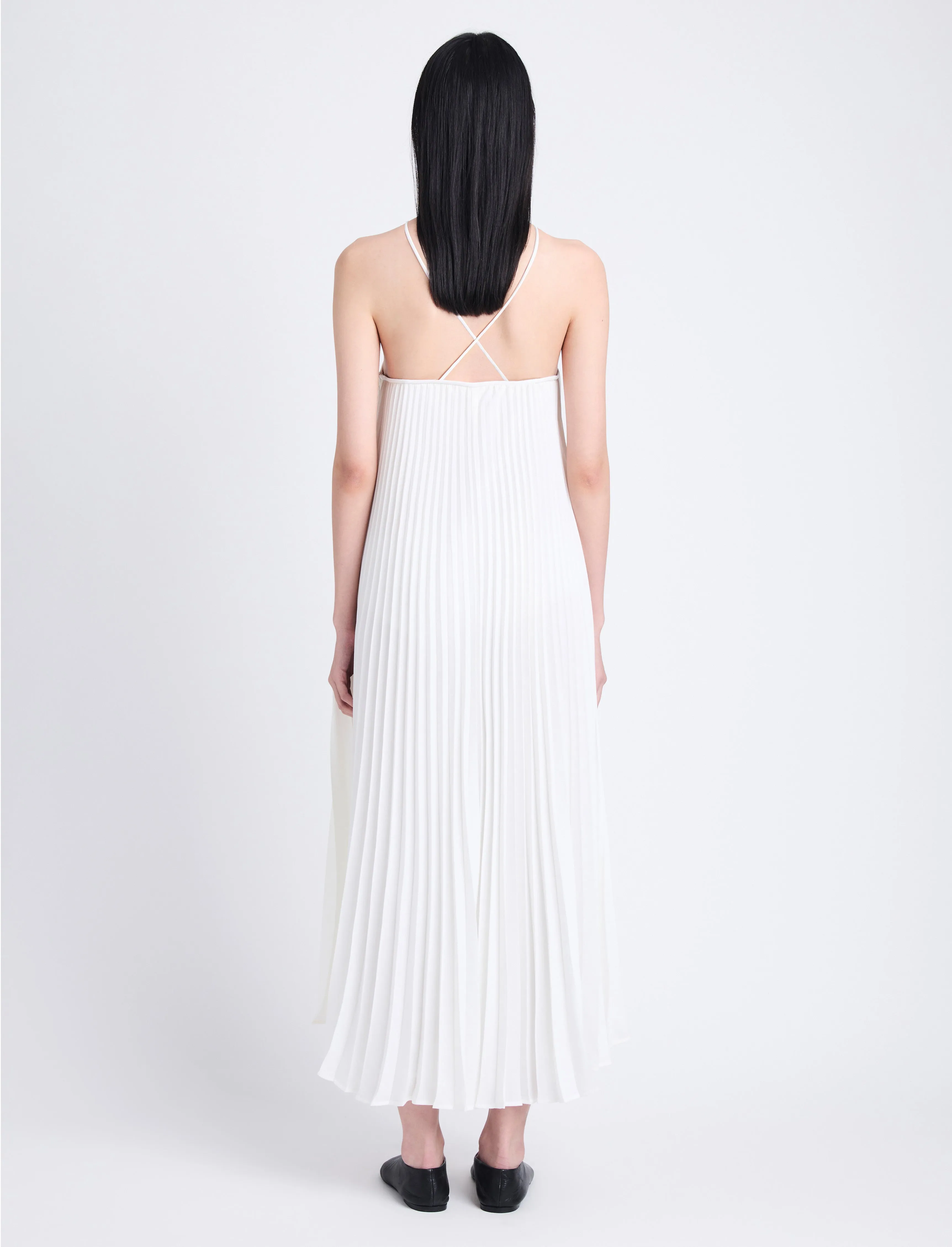 Celeste Pleated Dress in Lightweight Crepe sold by Proenza Schouler product image thumbnail 4