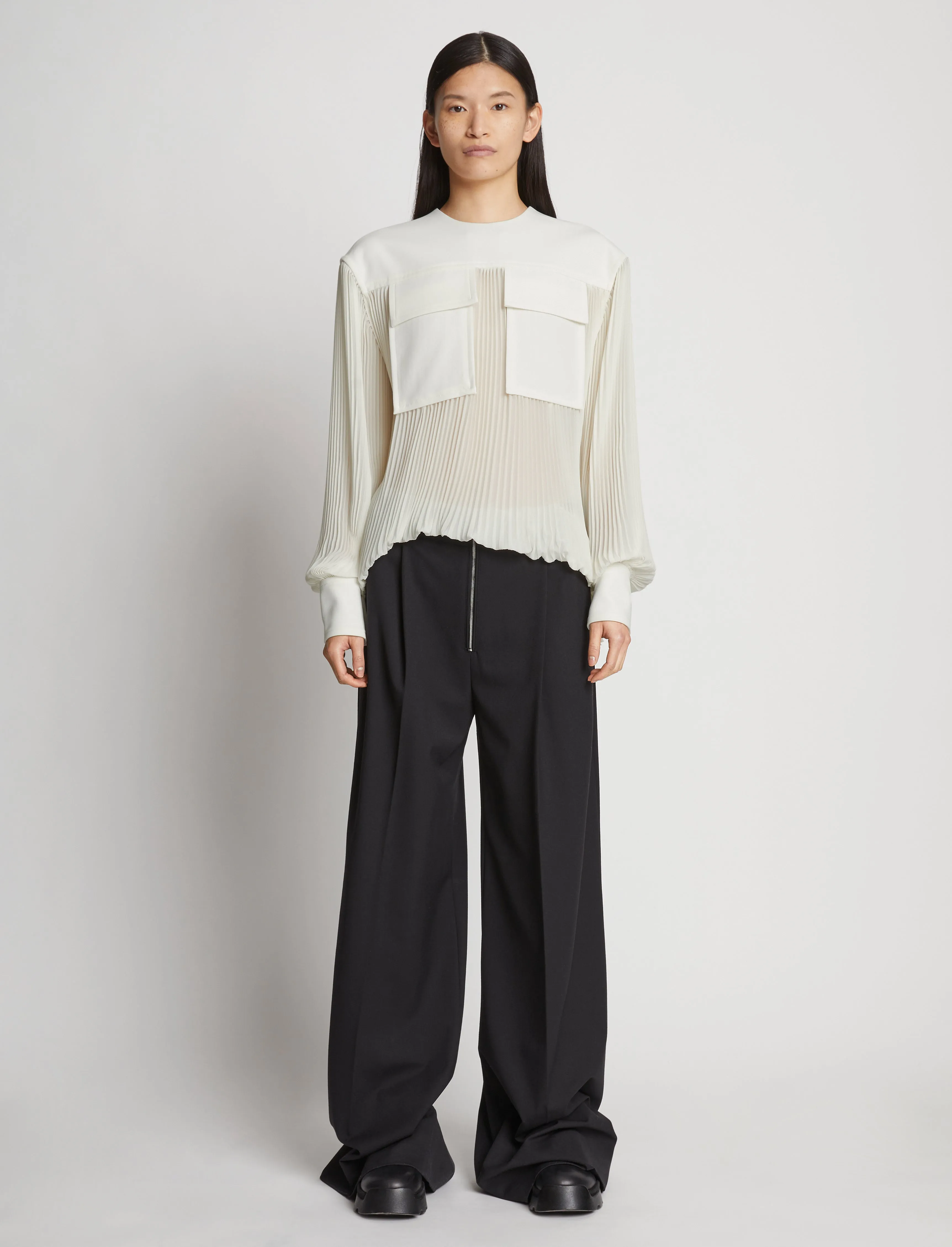 Sheer Pleated Flou Top sold by Proenza Schouler product image thumbnail 3