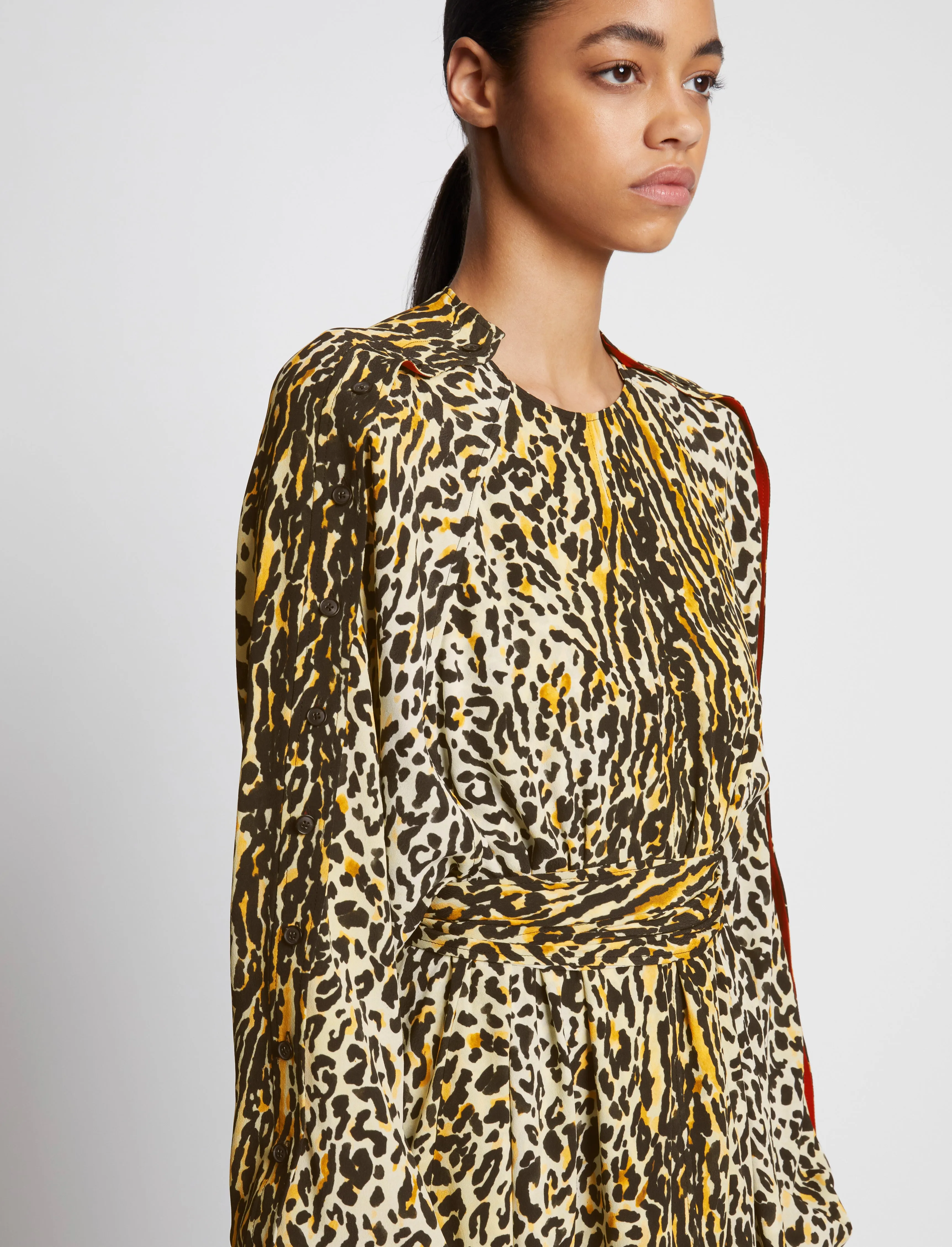 Printed Leopard Crepe De Chine Dress sold by Proenza Schouler product image thumbnail 5