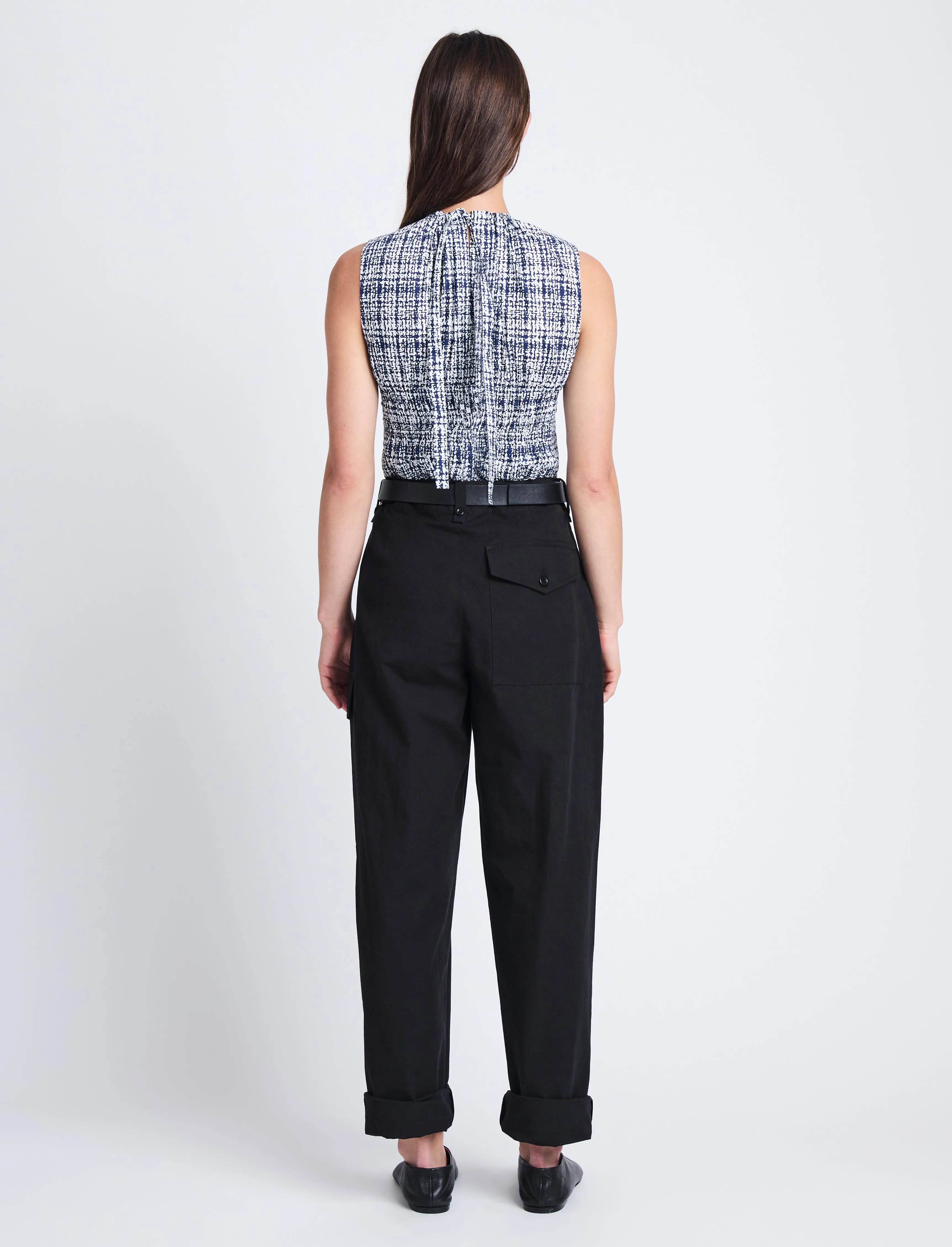 Birdie Top in Grid Poplin sold by Proenza Schouler product image thumbnail 5