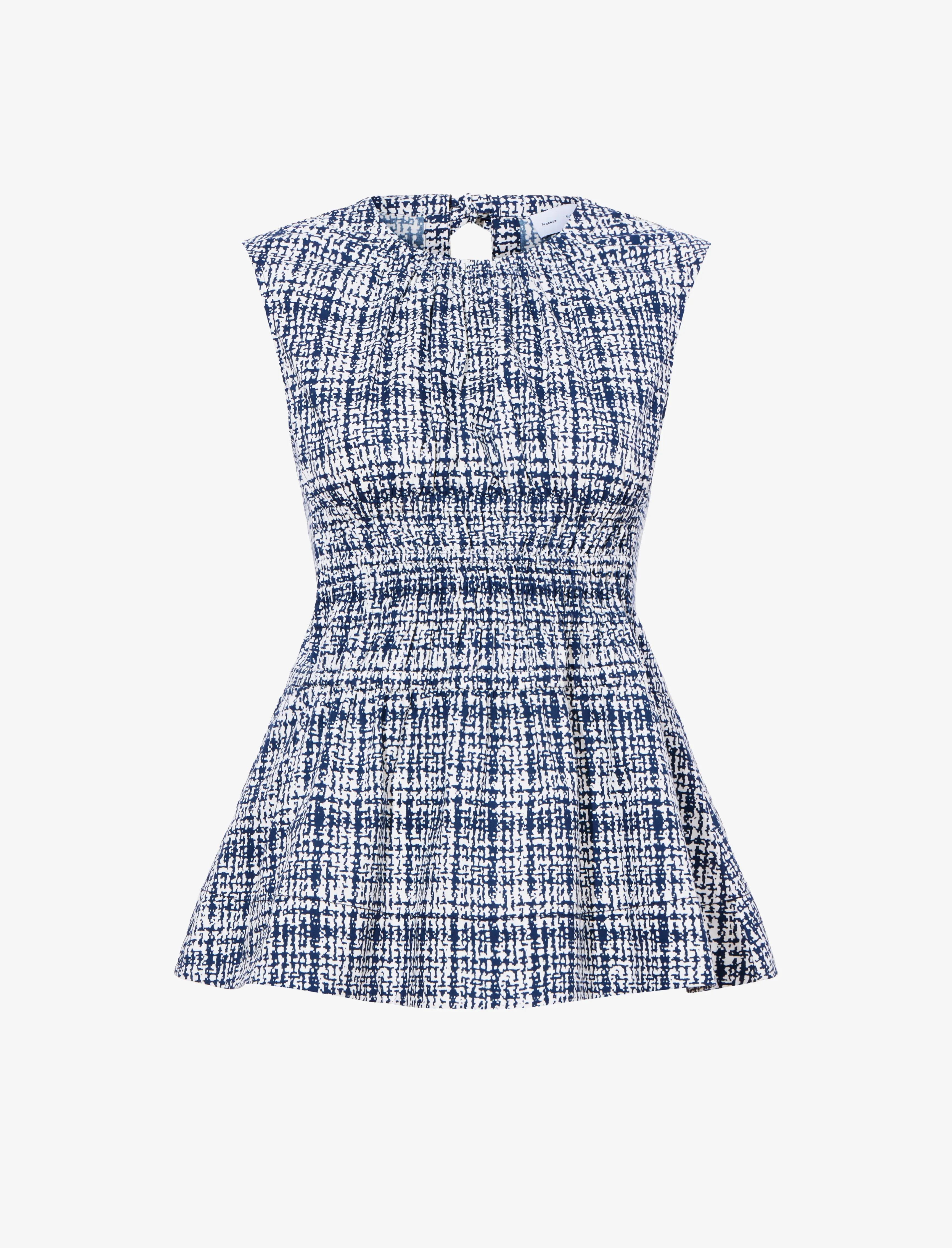 Birdie Top in Grid Poplin sold by Proenza Schouler