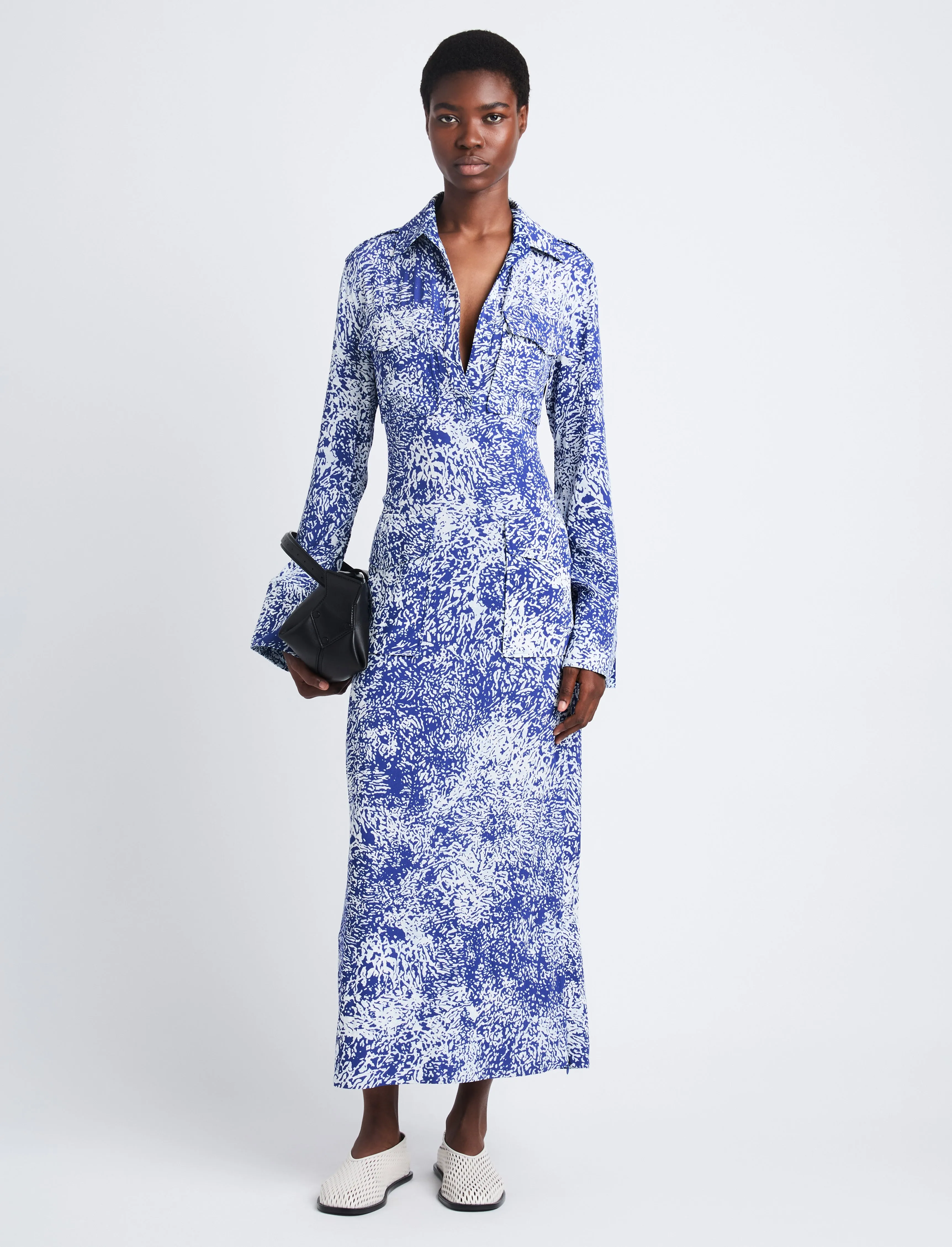 Vanessa Dress in Printed Viscose Crepe sold by Proenza Schouler product image thumbnail 3