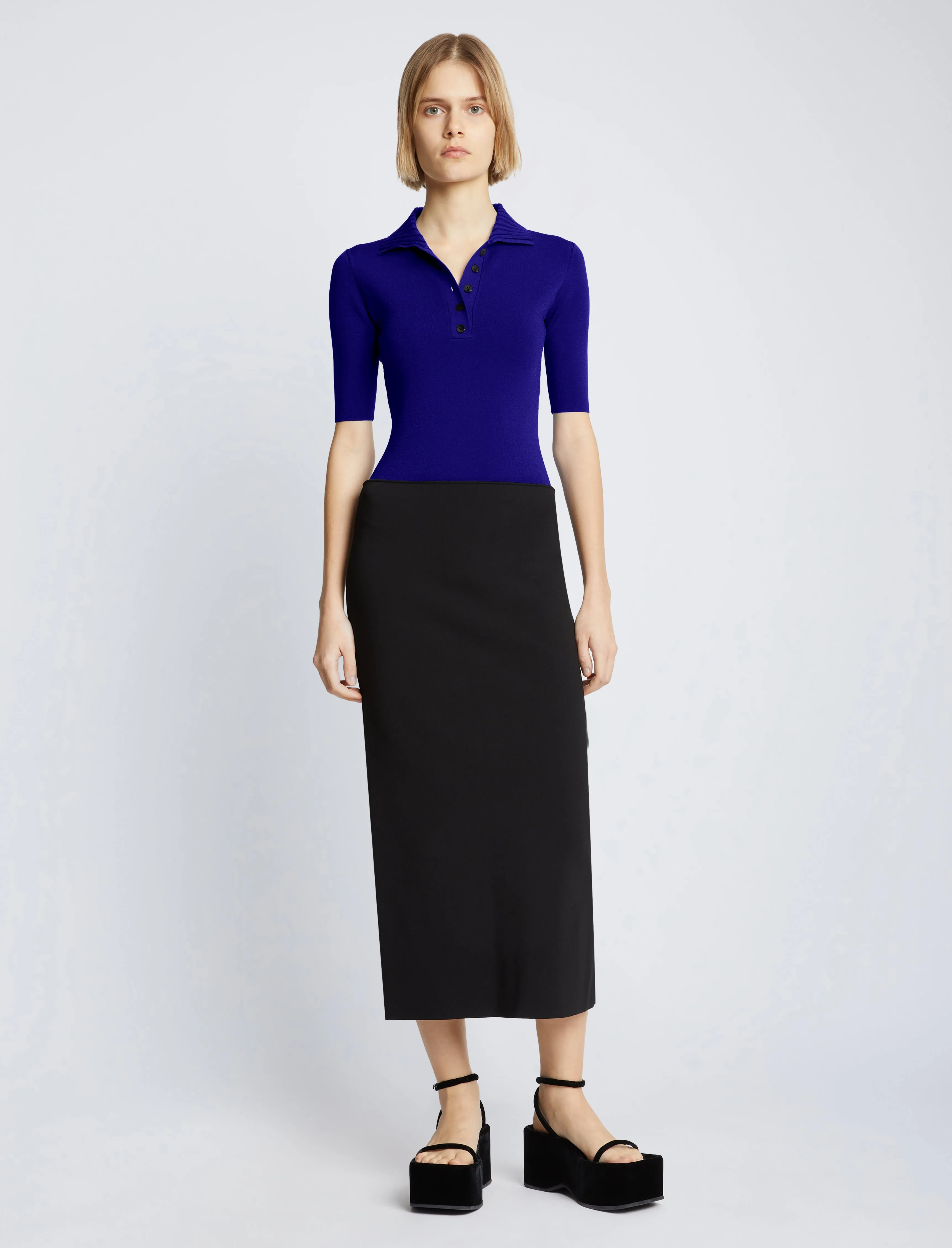 Silk Viscose Polo Bodysuit sold by Proenza Schouler product image thumbnail 3