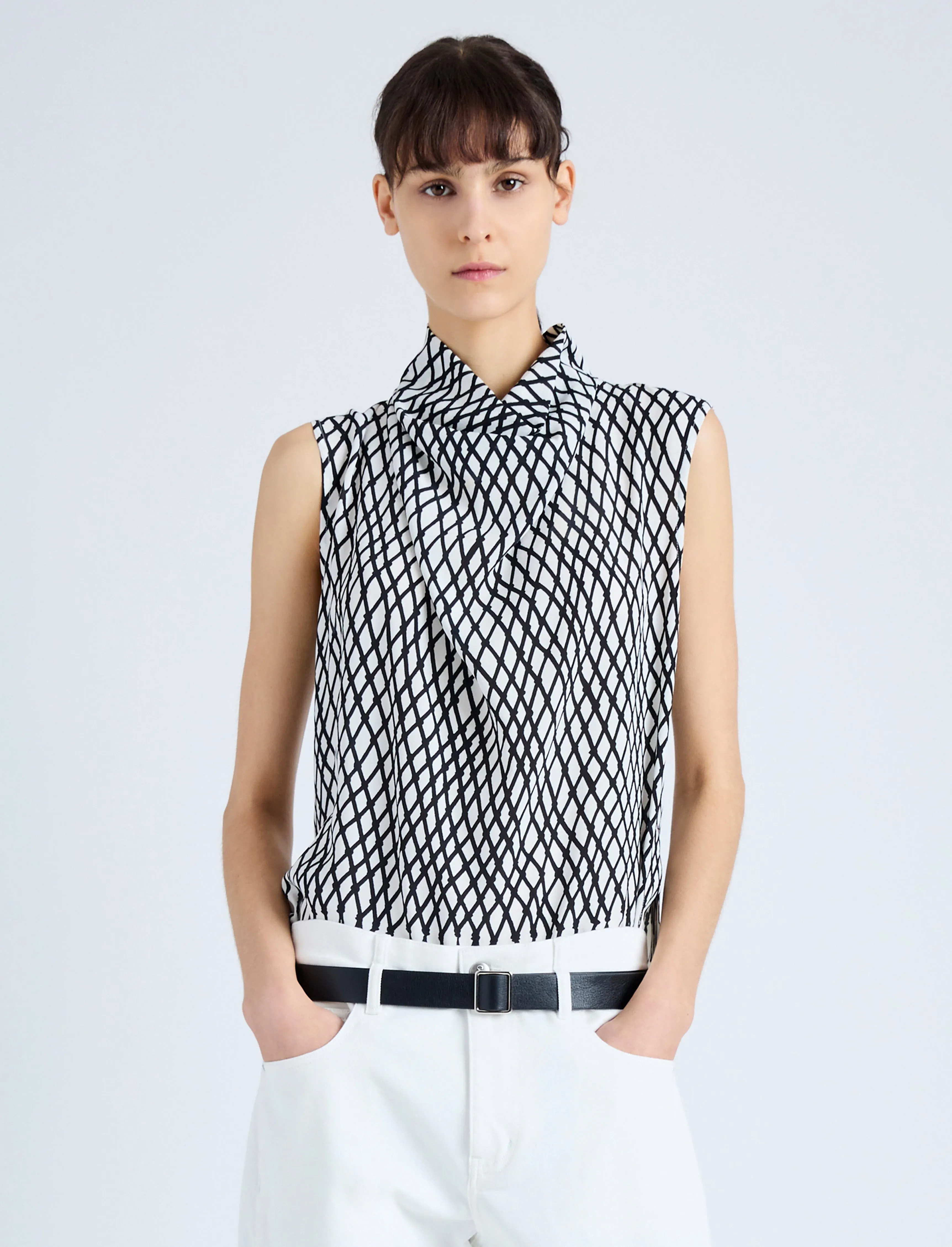 Valerie Top in Printed Viscose Crepe sold by Proenza Schouler product image thumbnail 2