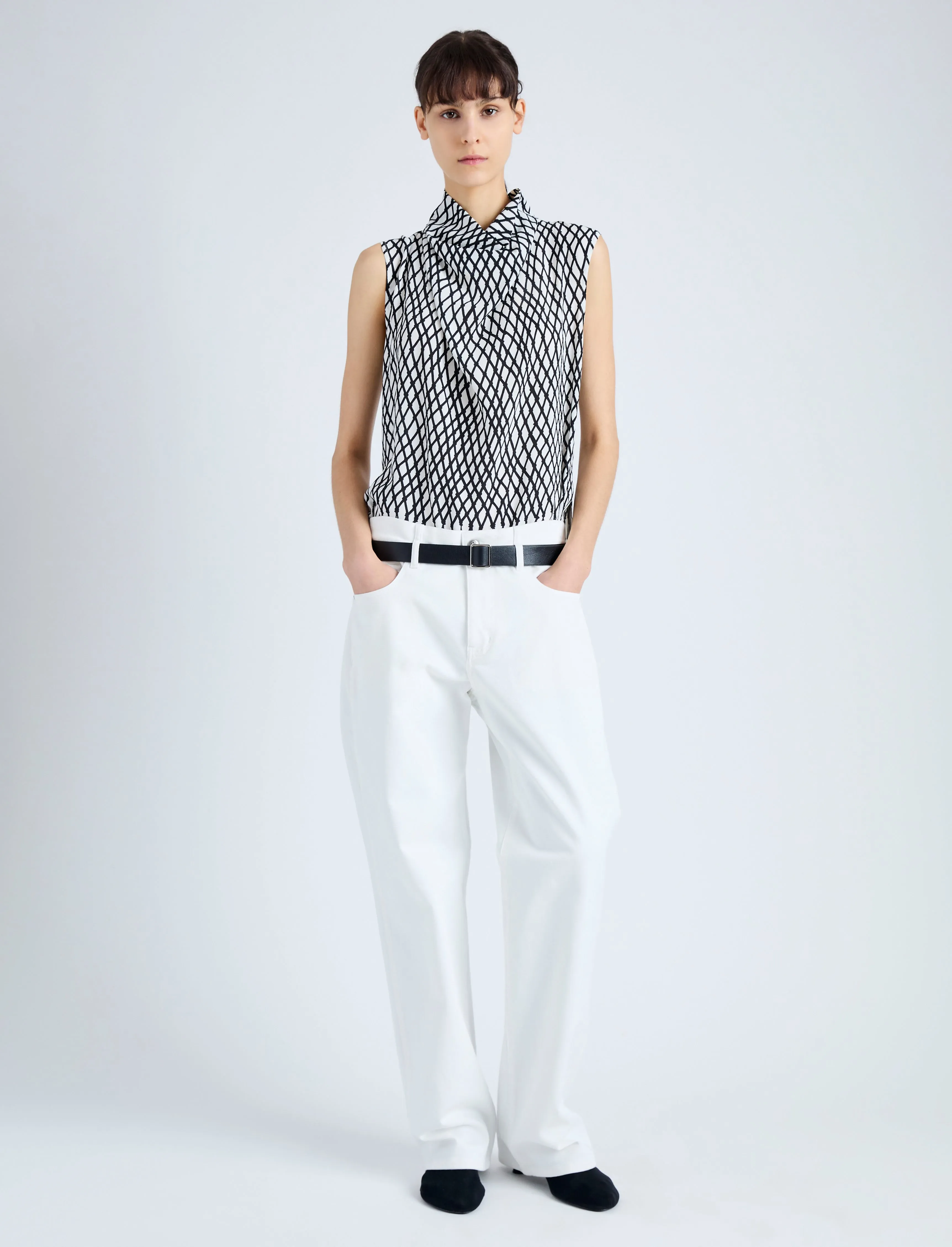 Valerie Top in Printed Viscose Crepe sold by Proenza Schouler product image thumbnail 3