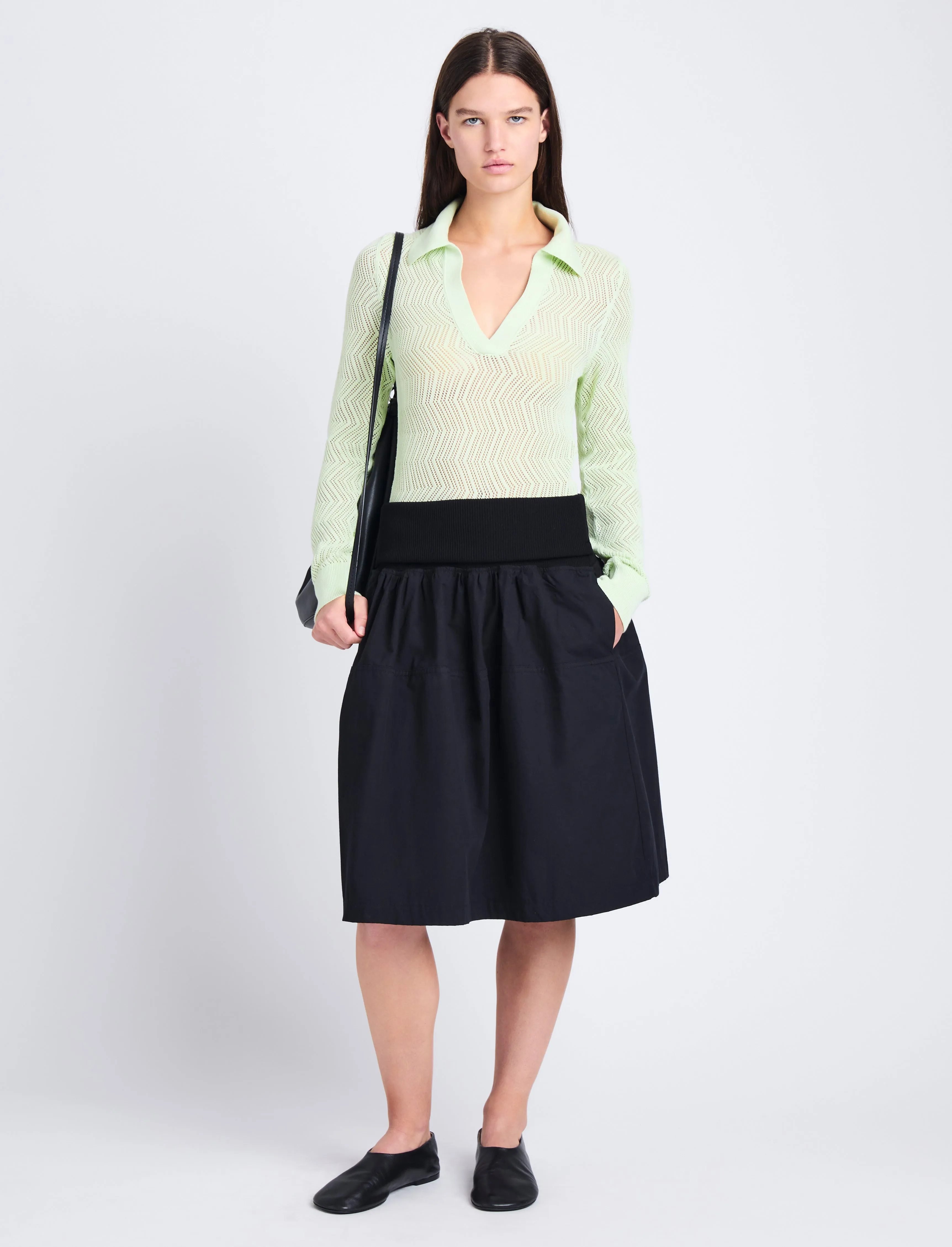 Agnes Knit Polo in Zig Zag Pointelle sold by Proenza Schouler product image thumbnail 3