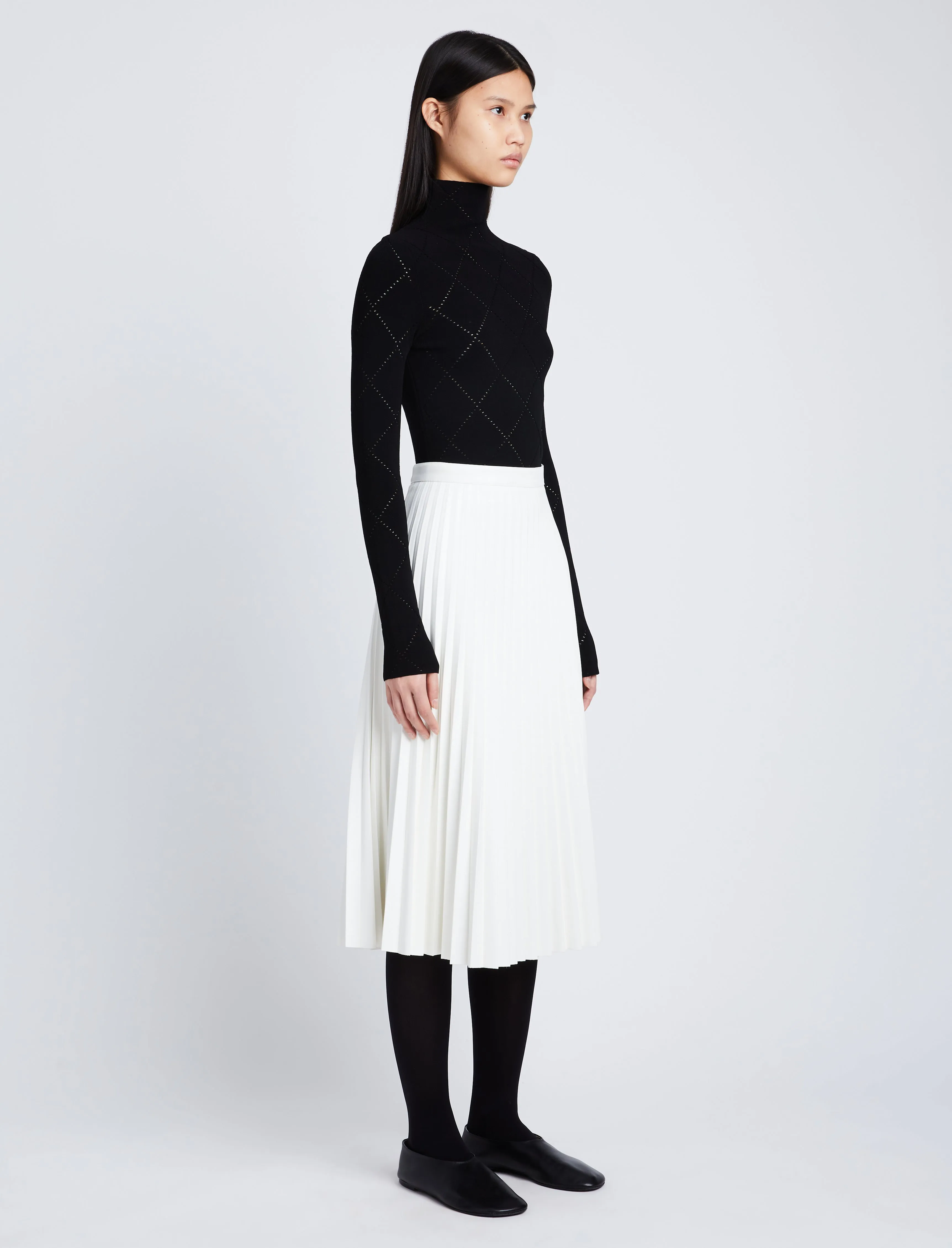 Daphne Pleated Skirt in Faux Leather sold by Proenza Schouler product image thumbnail 3