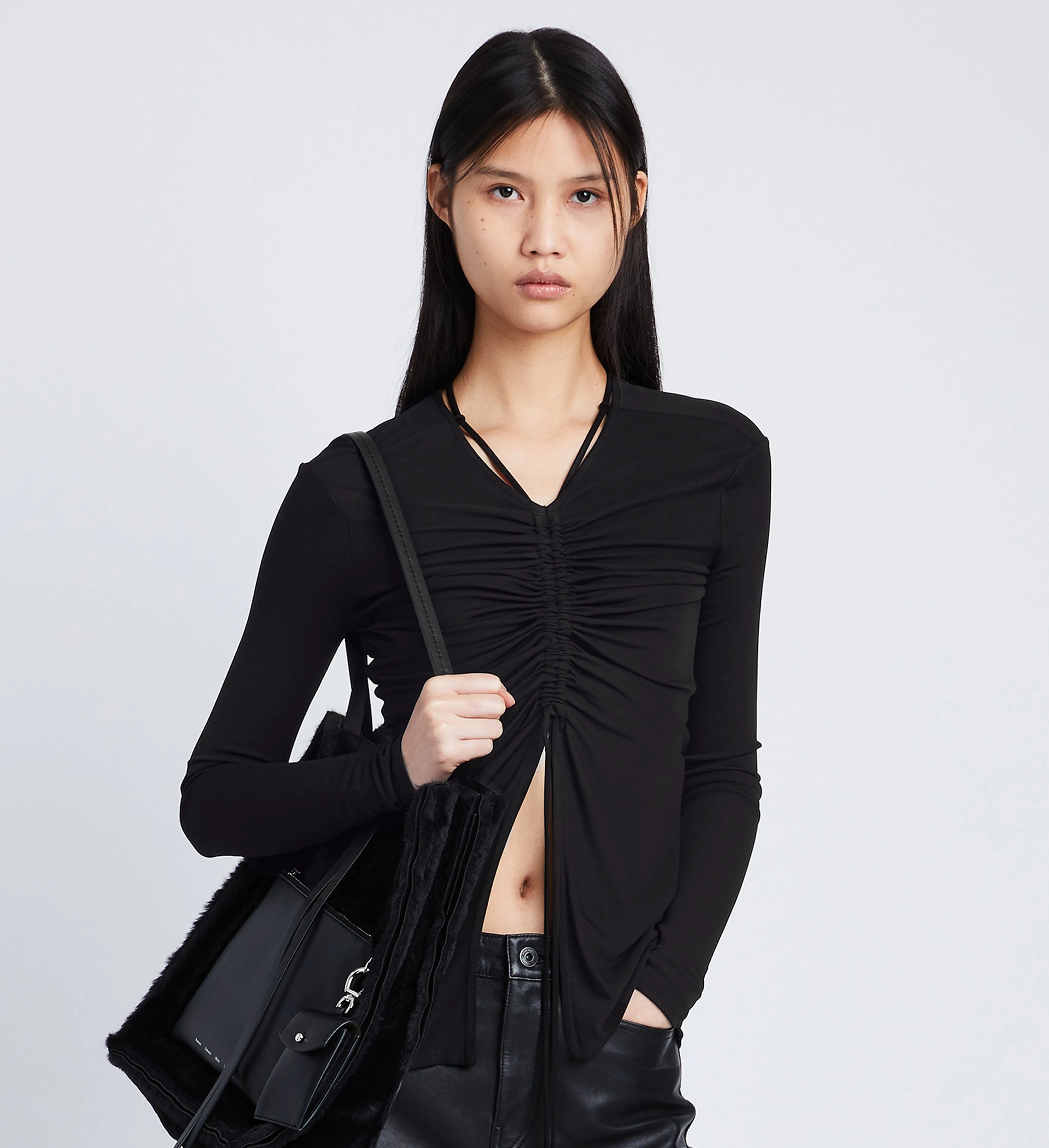 Matte Crepe Long Sleeve Top sold by Proenza Schouler product image thumbnail 2