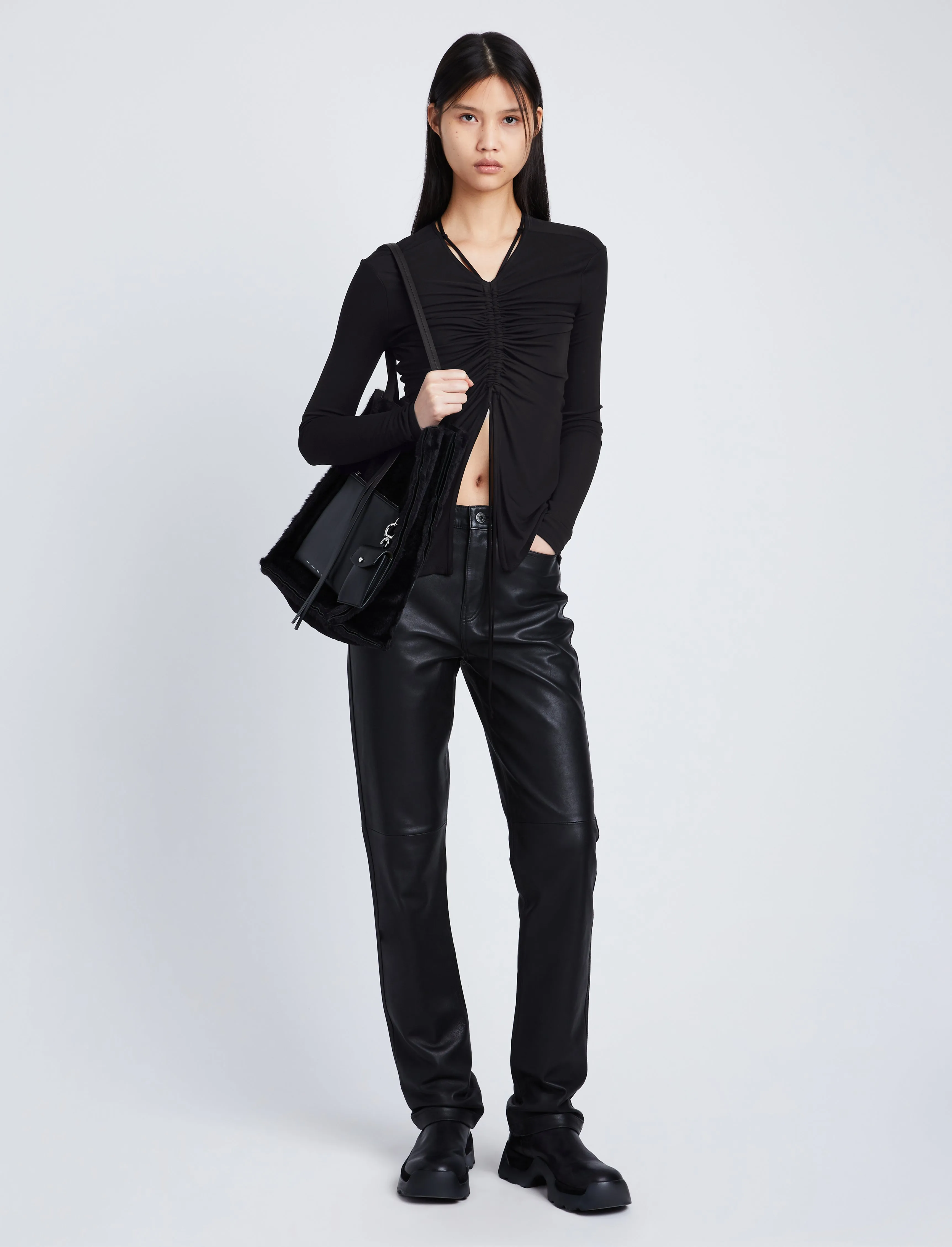 Matte Crepe Long Sleeve Top sold by Proenza Schouler product image thumbnail 3