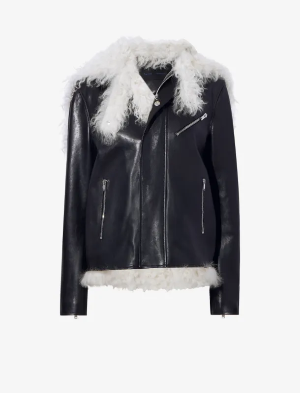 Leather Shearling Motorcycle Jacket sold by Proenza Schouler