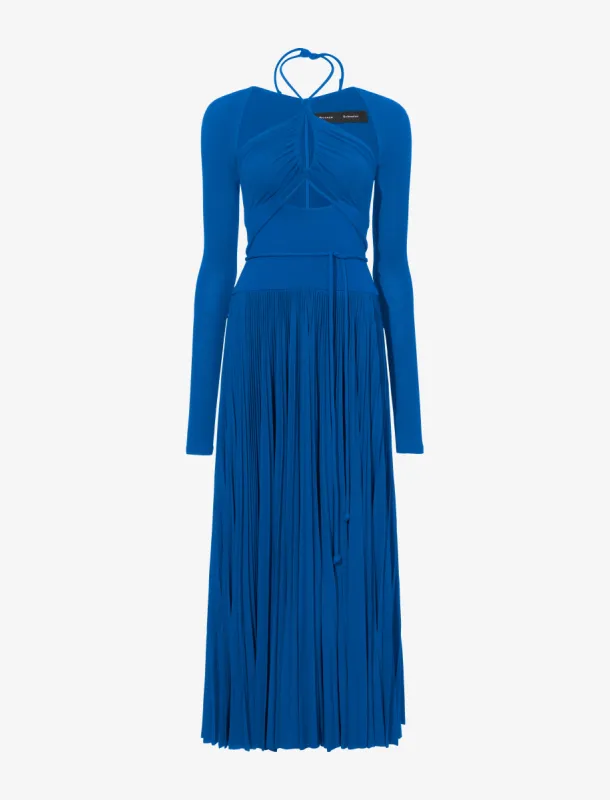Pleated Matte Jersey Halter Dress made by Proenza Schouler