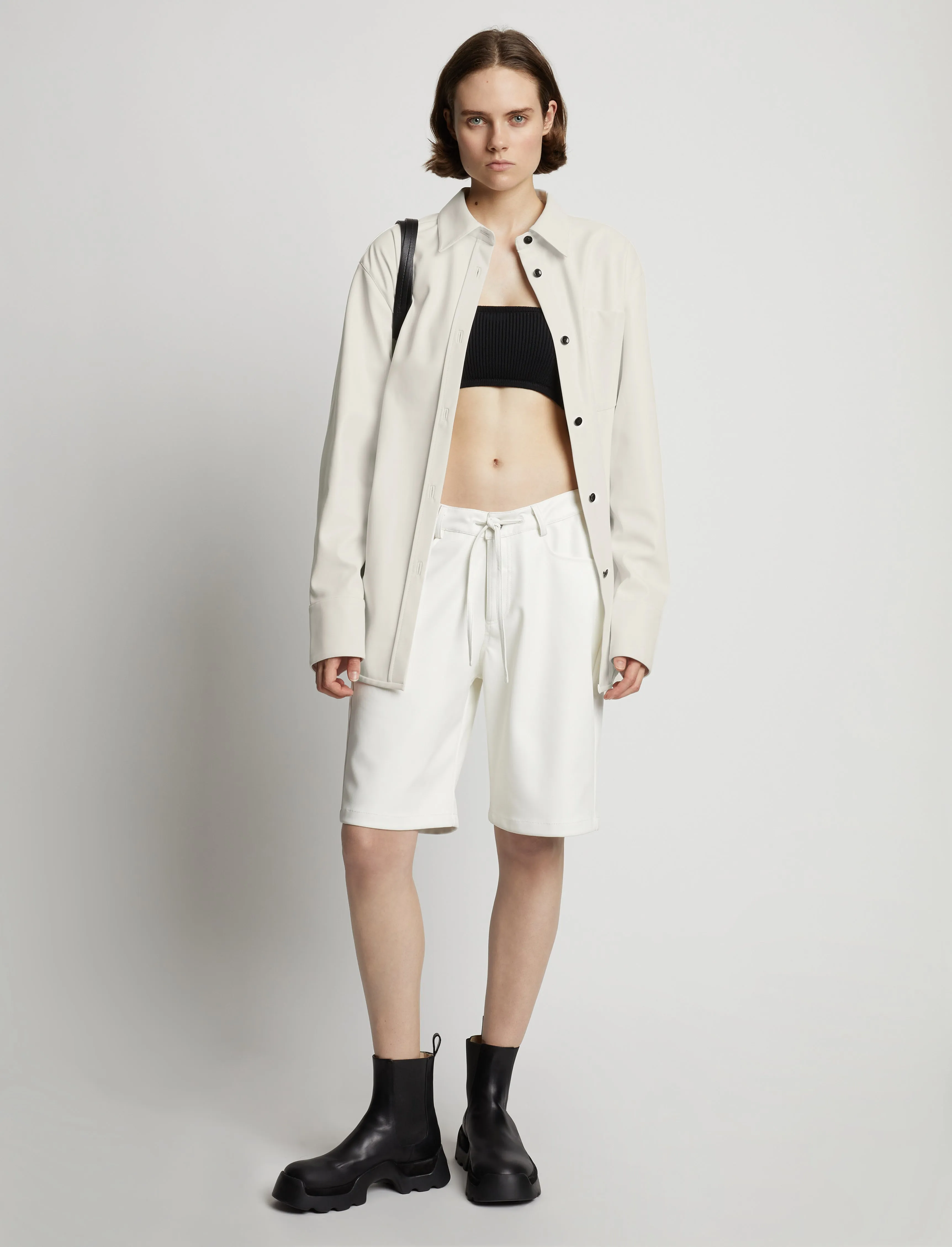 Faux Leather Shirt Jacket sold by Proenza Schouler product image thumbnail 3