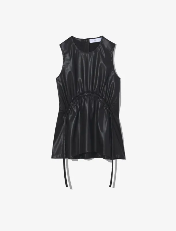 Faux Leather Drawstring Top made by Proenza Schouler