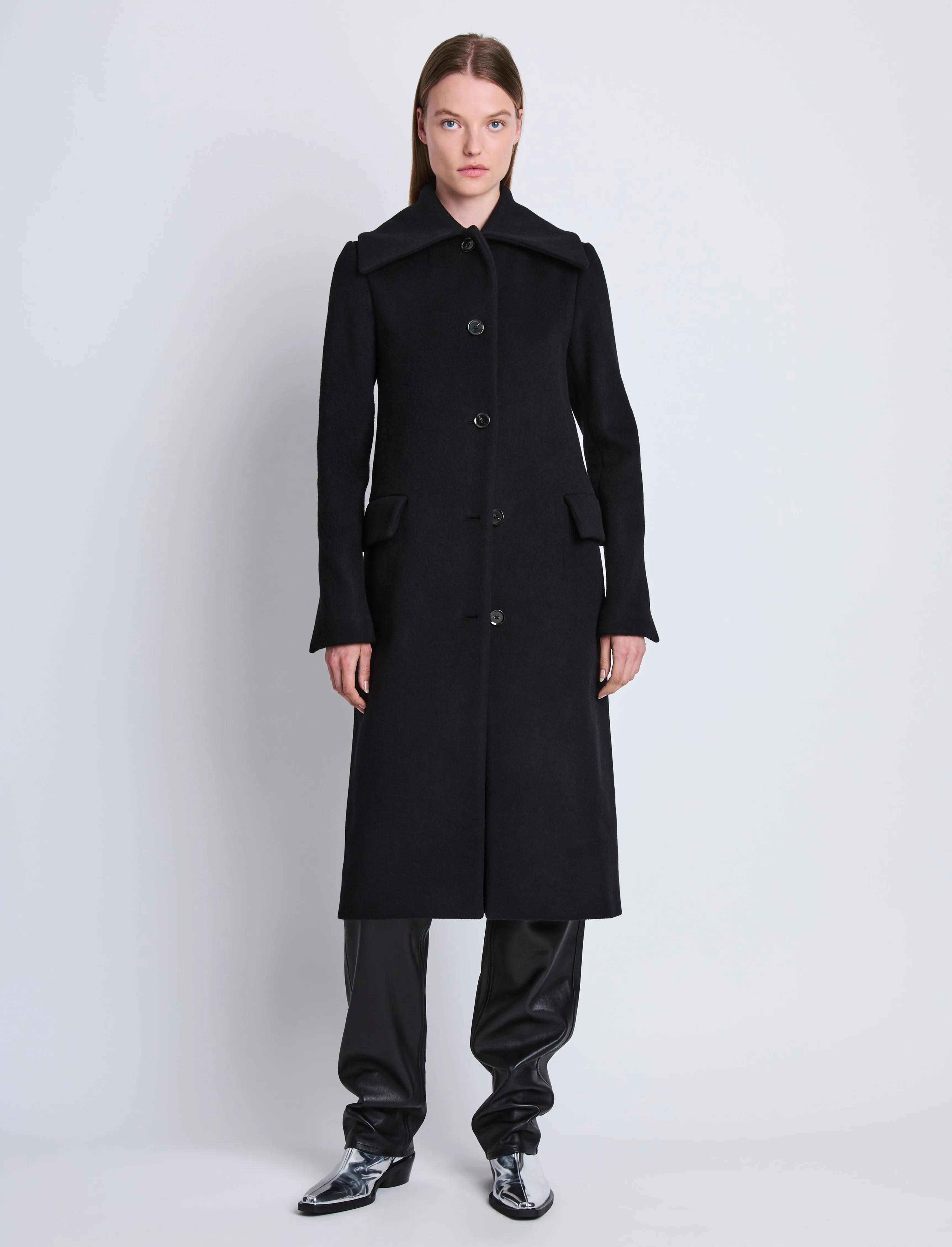 Louise Coat With Shearling Collar in Wool Cashmere sold by Proenza Schouler product image thumbnail 5