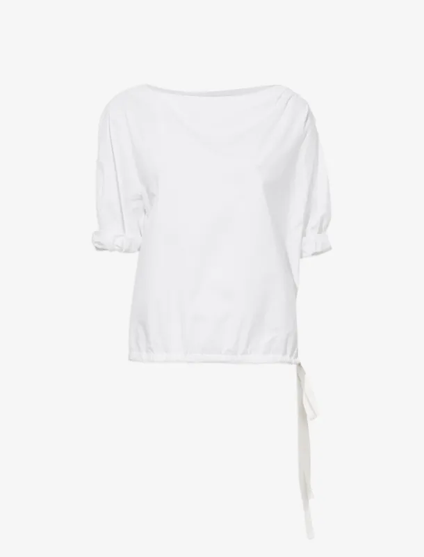 Addison Puff Sleeve Top in Washed Cotton Poplin sold by Proenza Schouler