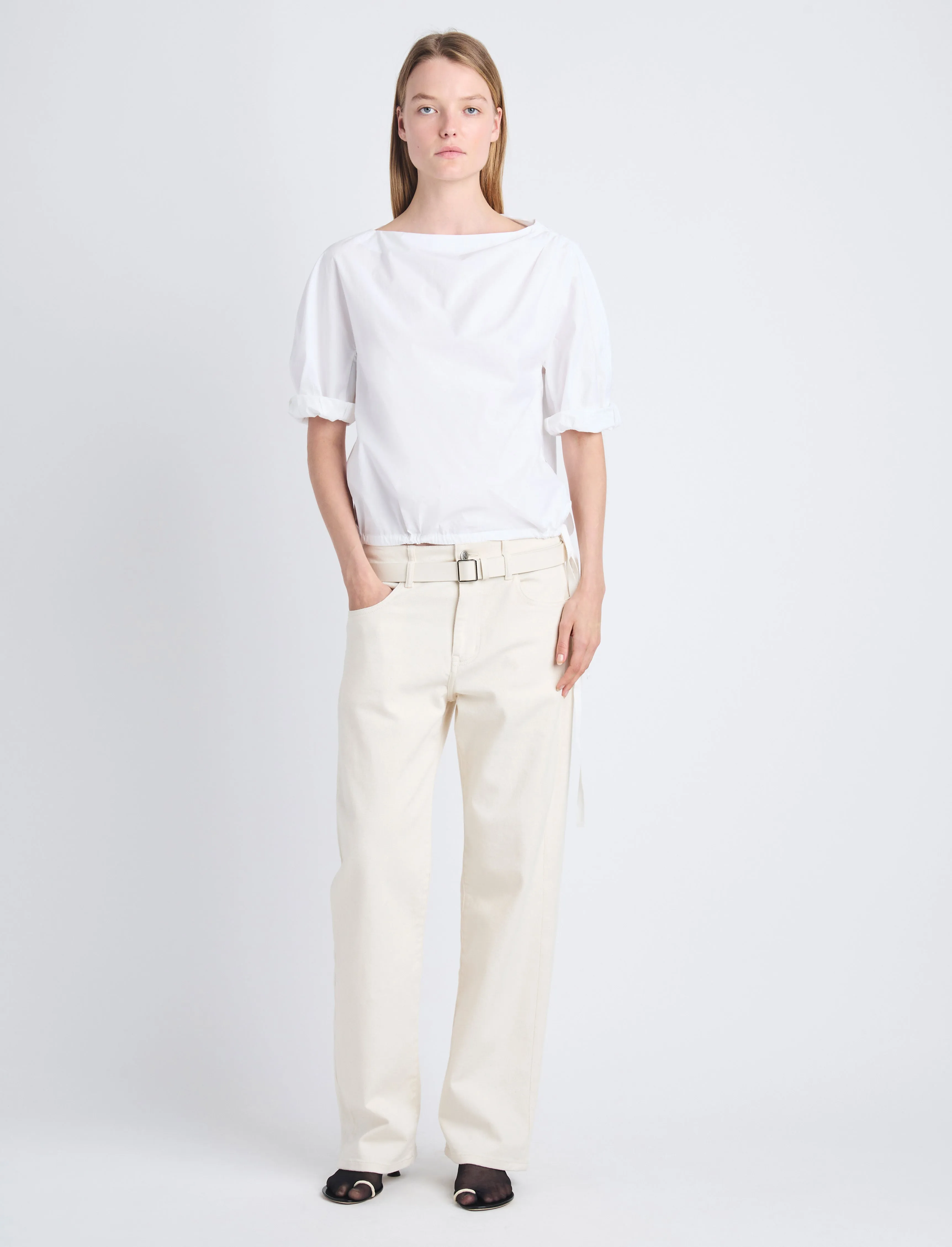 Addison Puff Sleeve Top in Washed Cotton Poplin sold by Proenza Schouler product image thumbnail 3