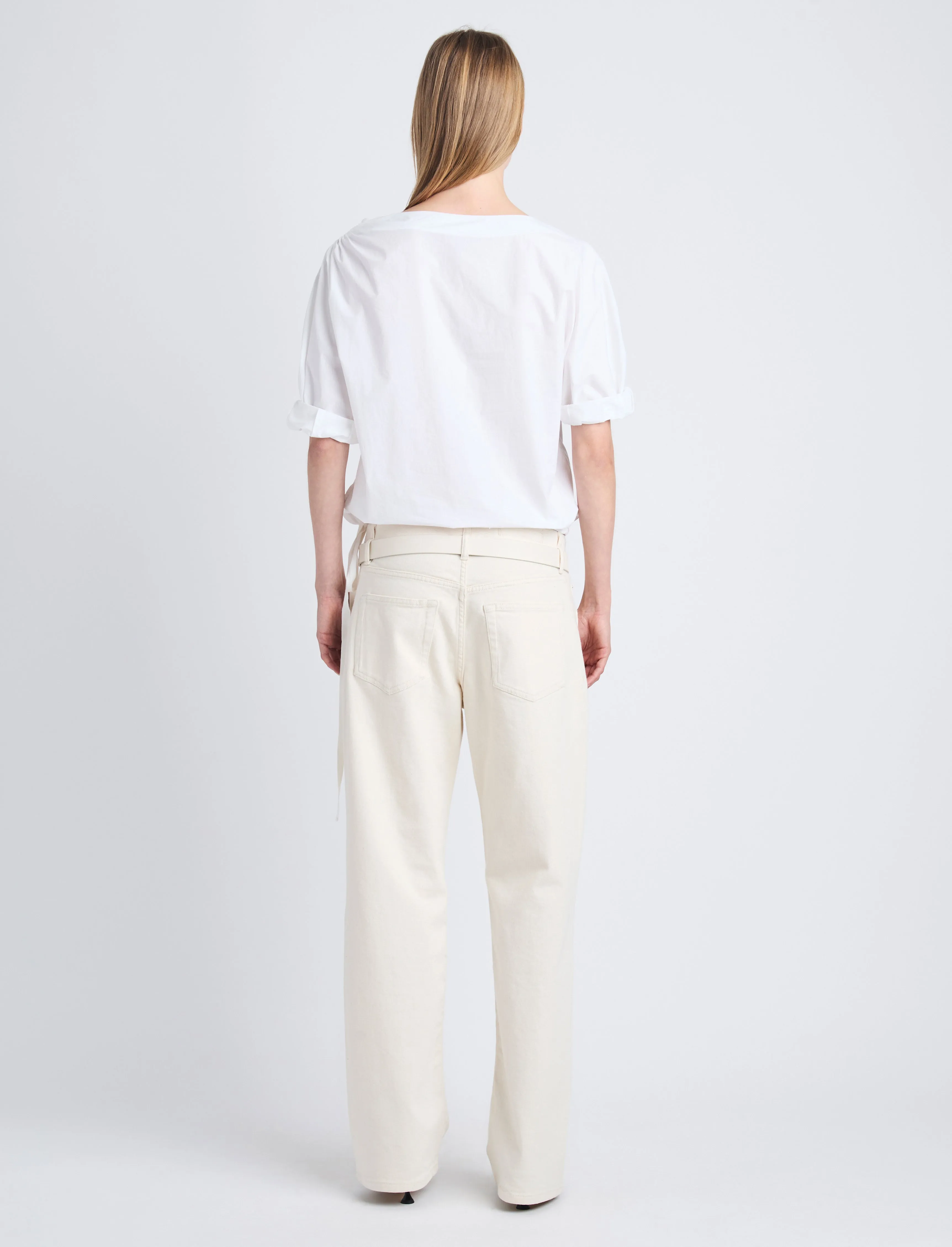 Addison Puff Sleeve Top in Washed Cotton Poplin sold by Proenza Schouler product image thumbnail 5