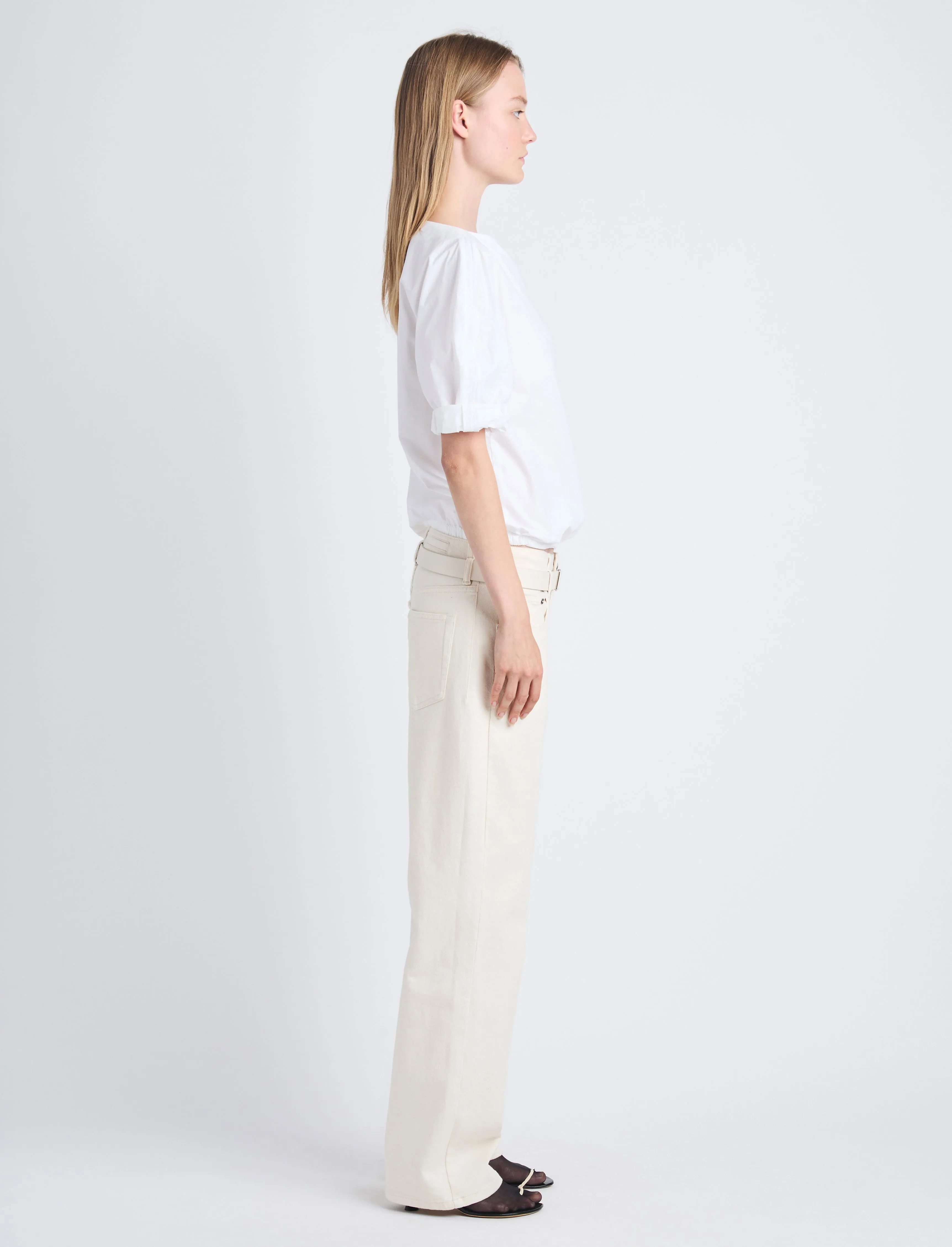 Addison Puff Sleeve Top in Washed Cotton Poplin sold by Proenza Schouler product image thumbnail 4
