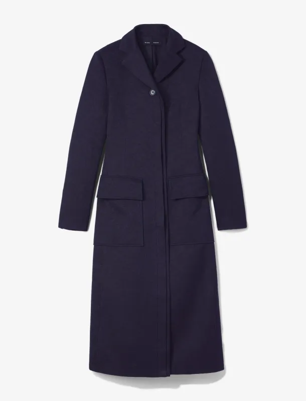 Cotton Wool Jacquard Coat - MIDNIGHT sold by Proenza Schouler