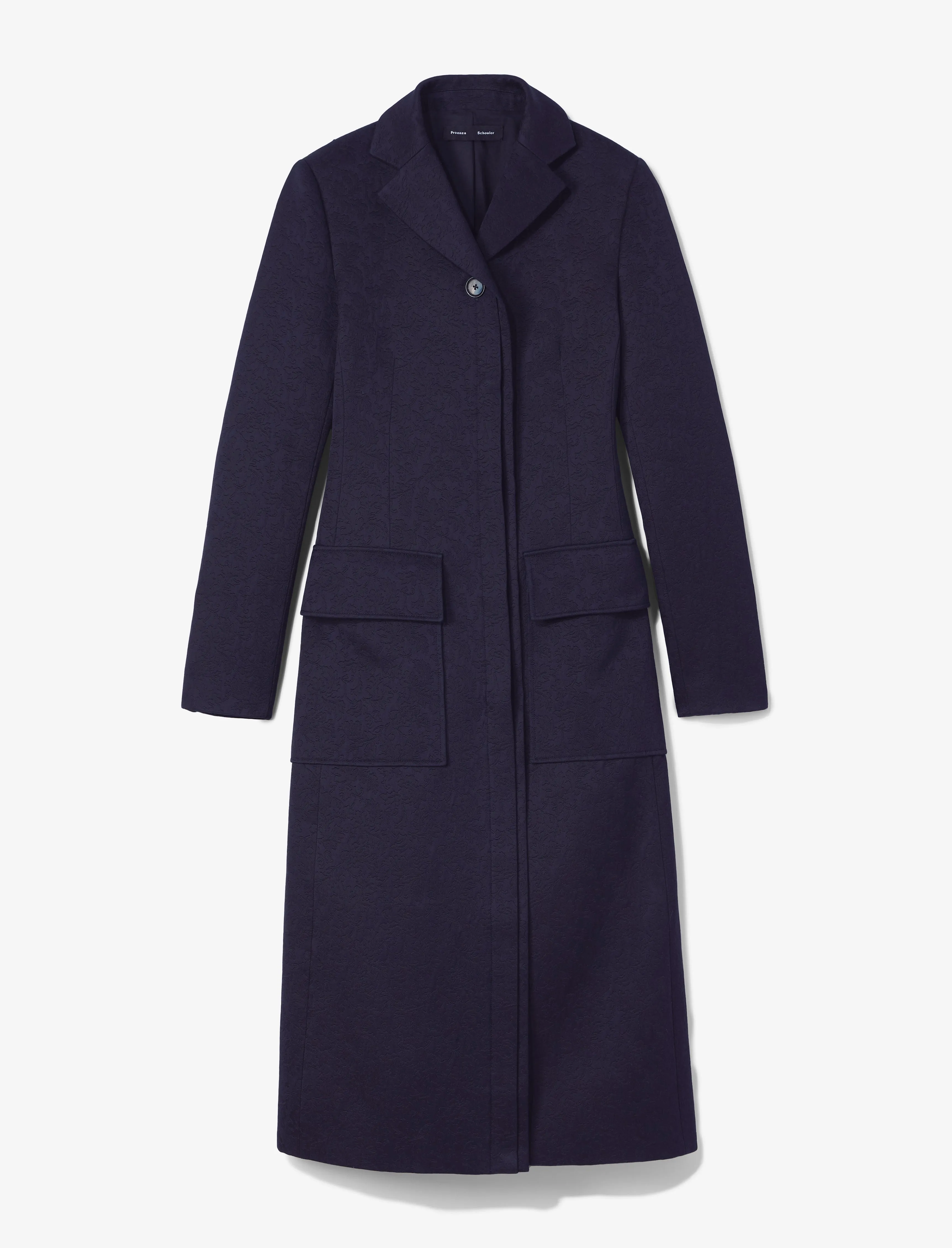 Cotton Wool Jacquard Coat - MIDNIGHT sold by Proenza Schouler