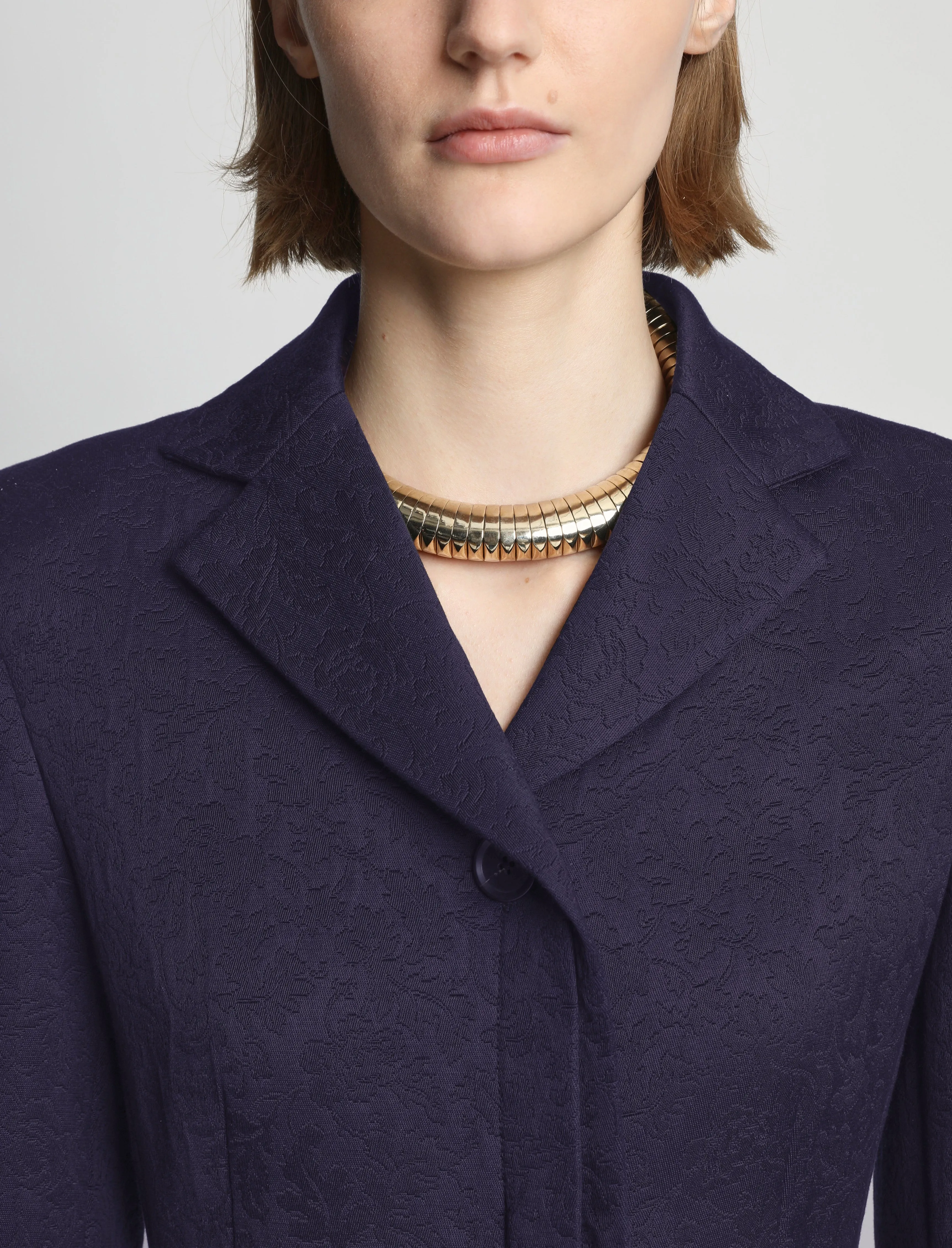 Cotton Wool Jacquard Coat - MIDNIGHT sold by Proenza Schouler product image thumbnail 5