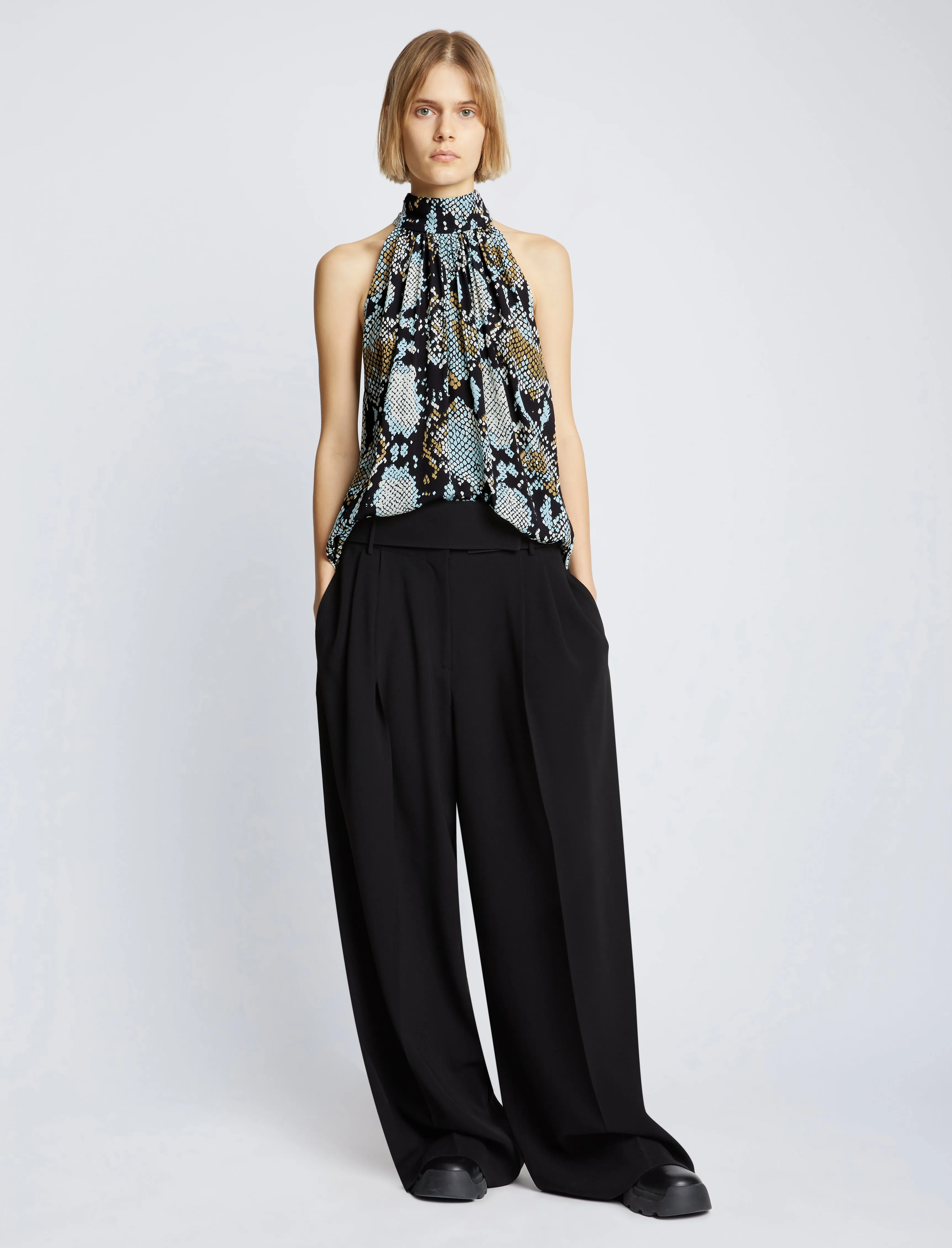 Printed Snake Crepe De Chine Top sold by Proenza Schouler product image thumbnail 3