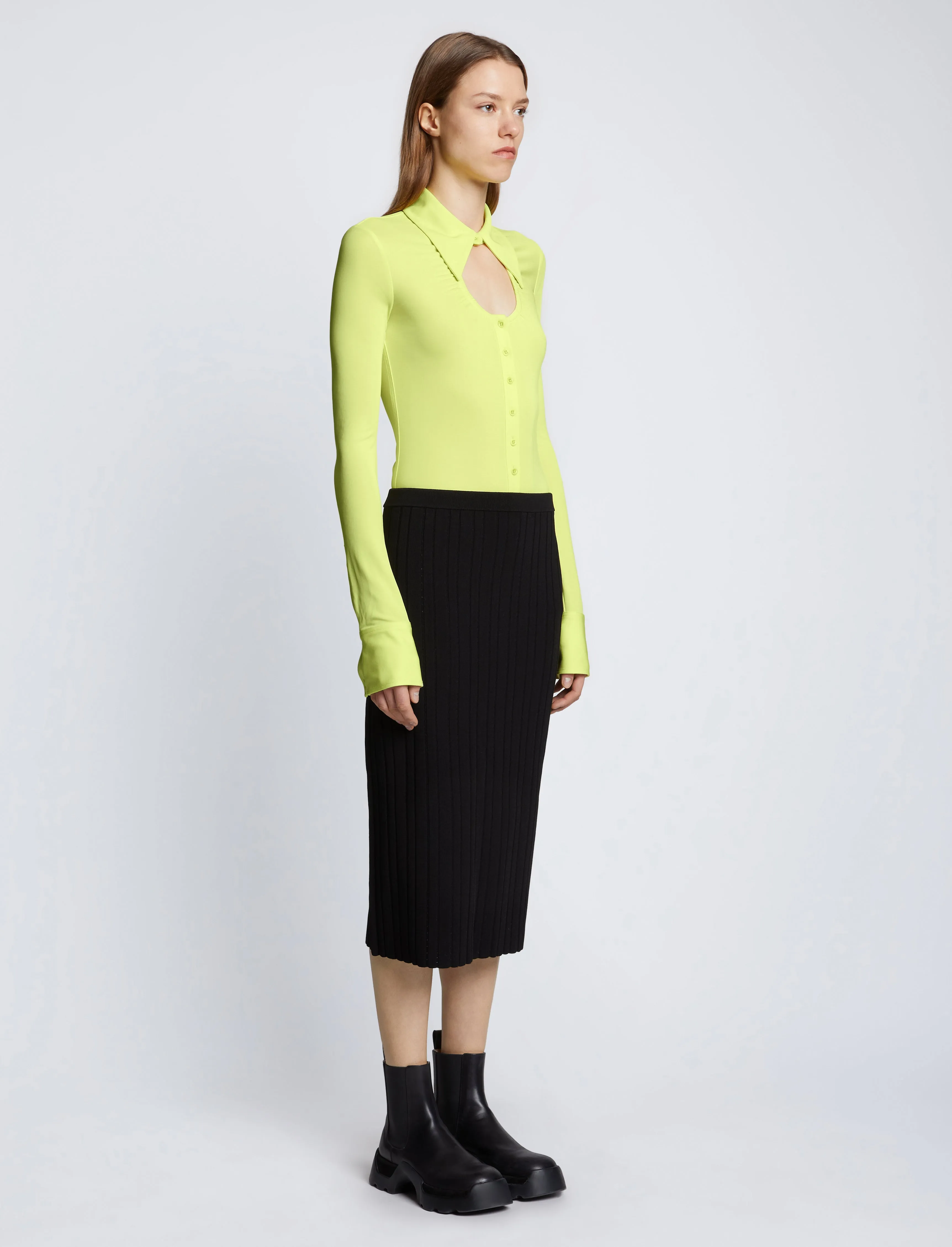 Long Sleeve Jersey Keyhole Top sold by Proenza Schouler product image thumbnail 4