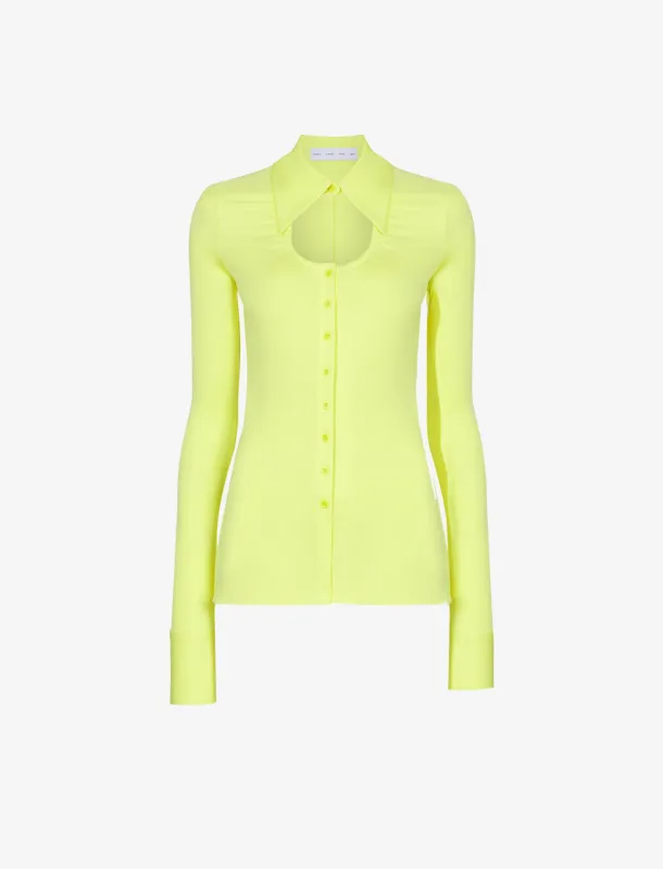 Long Sleeve Jersey Keyhole Top made by Proenza Schouler