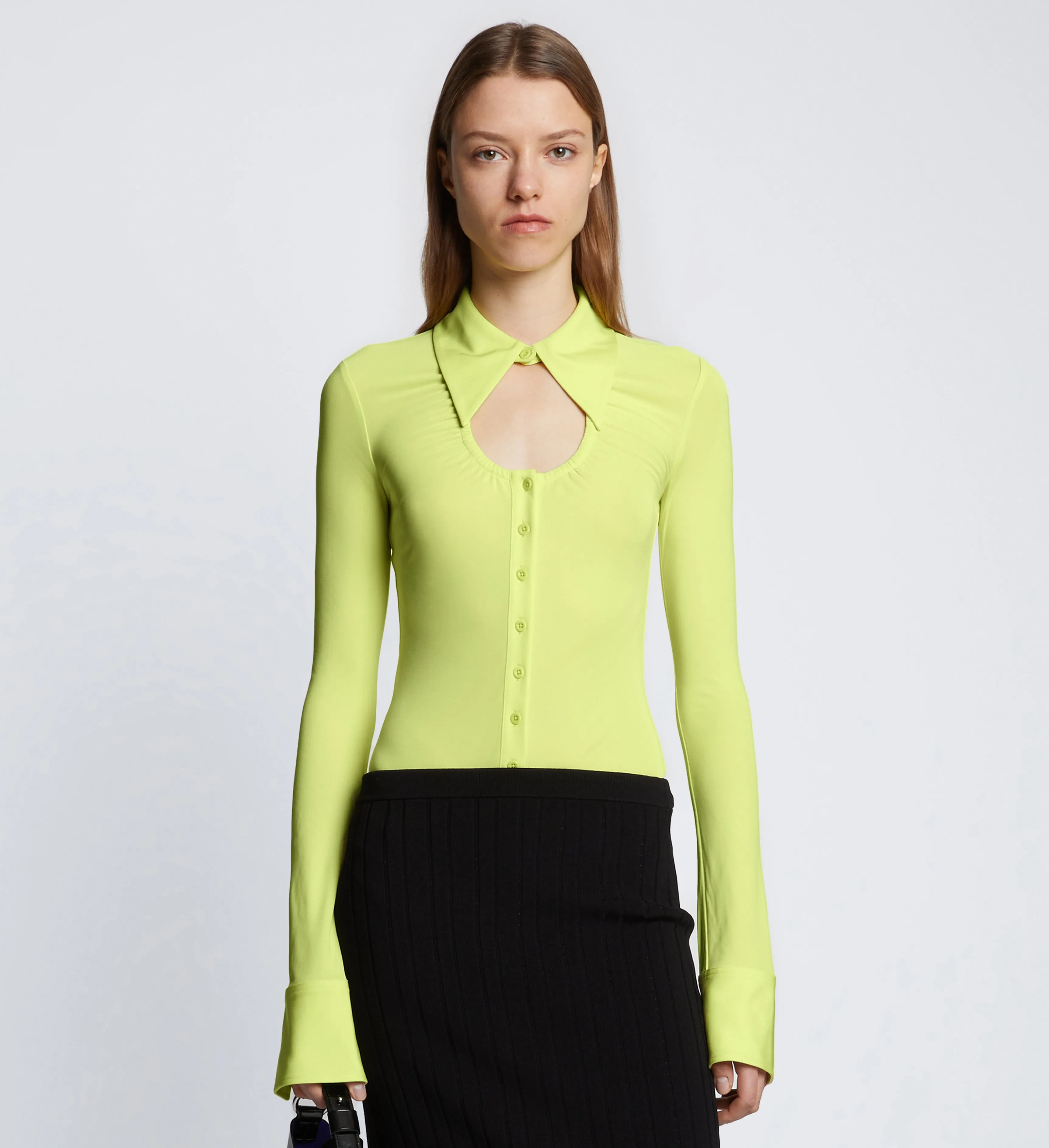 Long Sleeve Jersey Keyhole Top sold by Proenza Schouler product image thumbnail 2