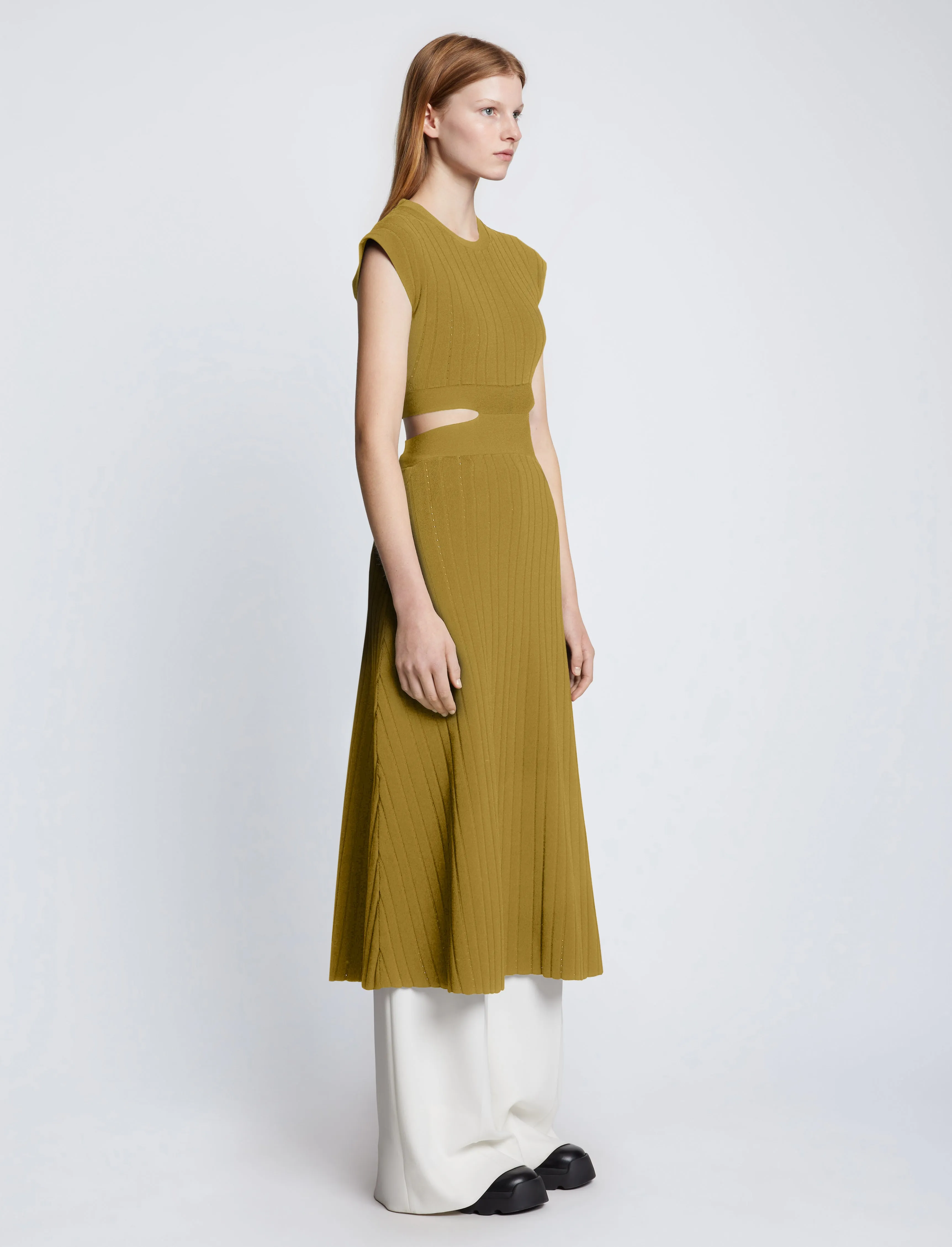 Pointelle Rib Cut Out Knit Dress sold by Proenza Schouler product image thumbnail 3