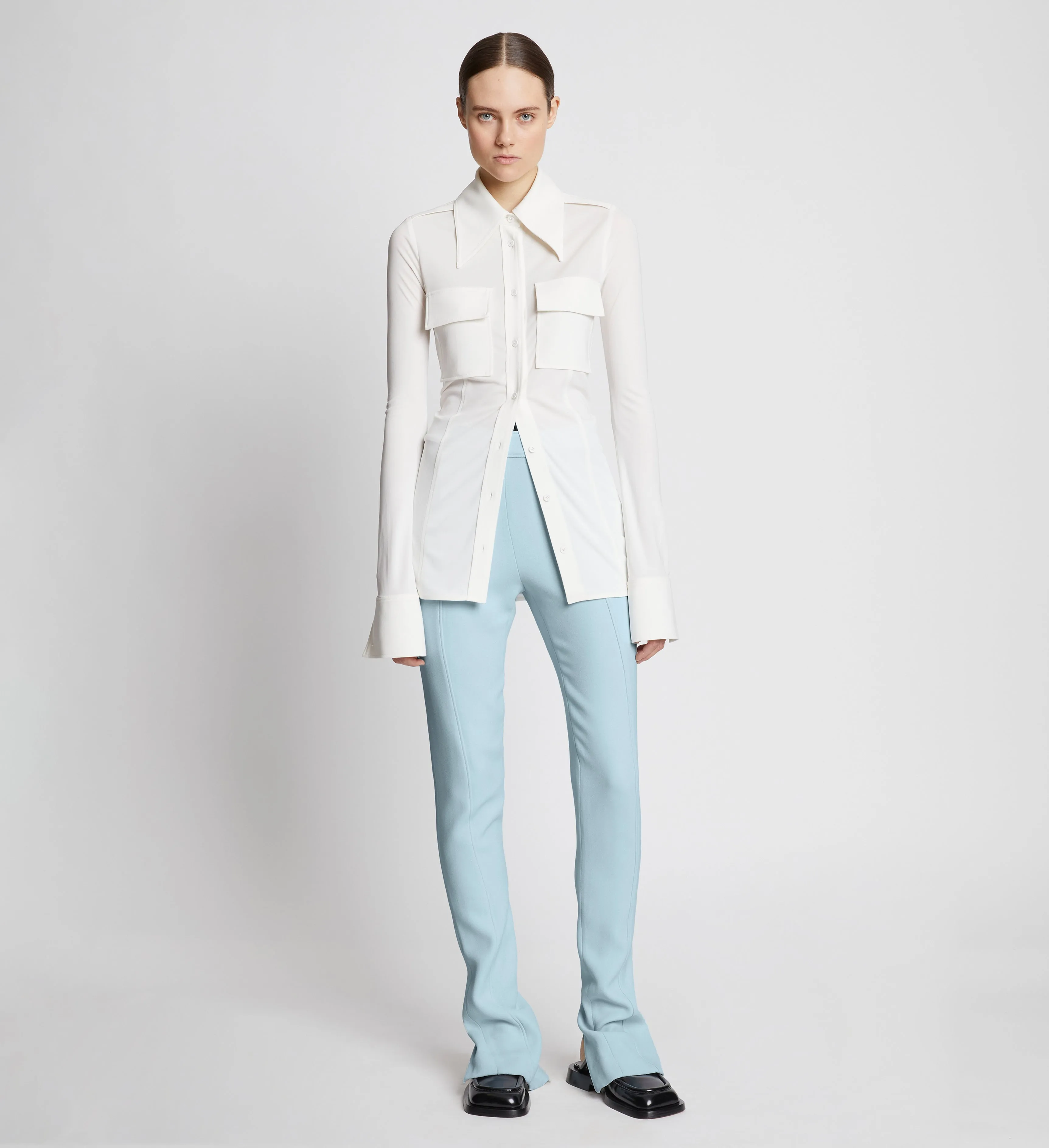Bi-Stretch Crepe Slim Pants - PALE BLUE sold by Proenza Schouler product image thumbnail 2