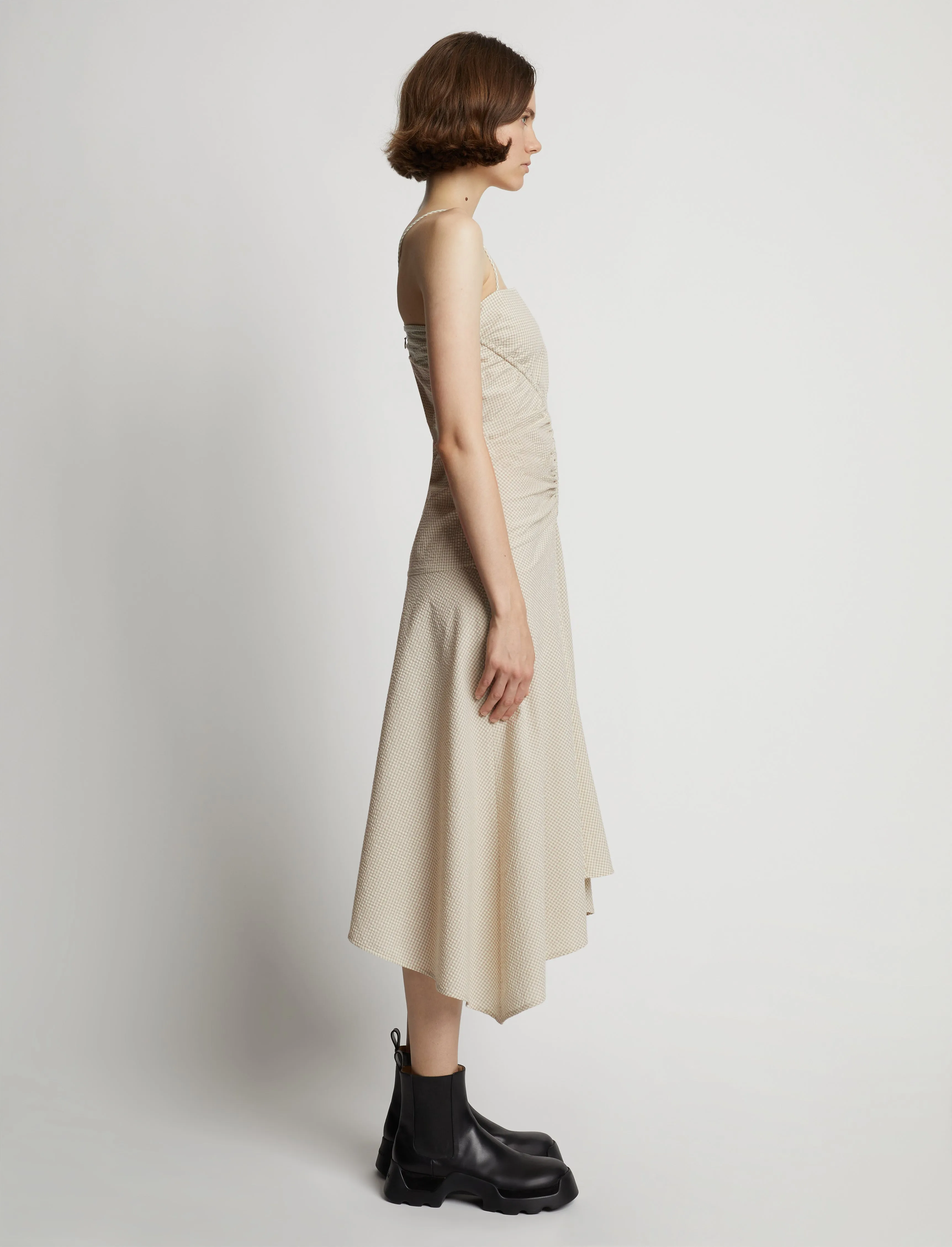Gingham Ruched Strappy Dress sold by Proenza Schouler product image thumbnail 3