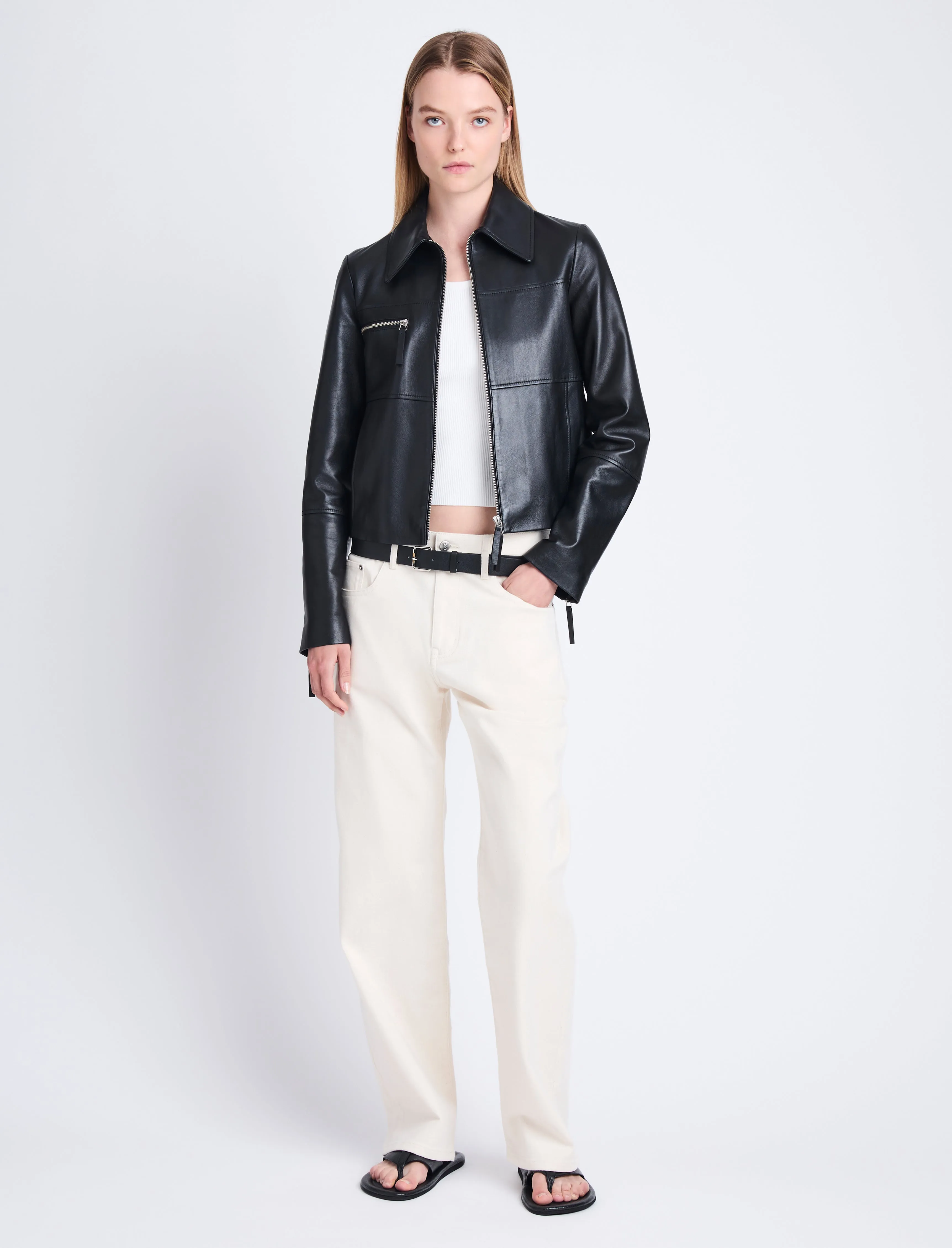 Annabel Jacket in Lightweight Leather sold by Proenza Schouler product image thumbnail 3