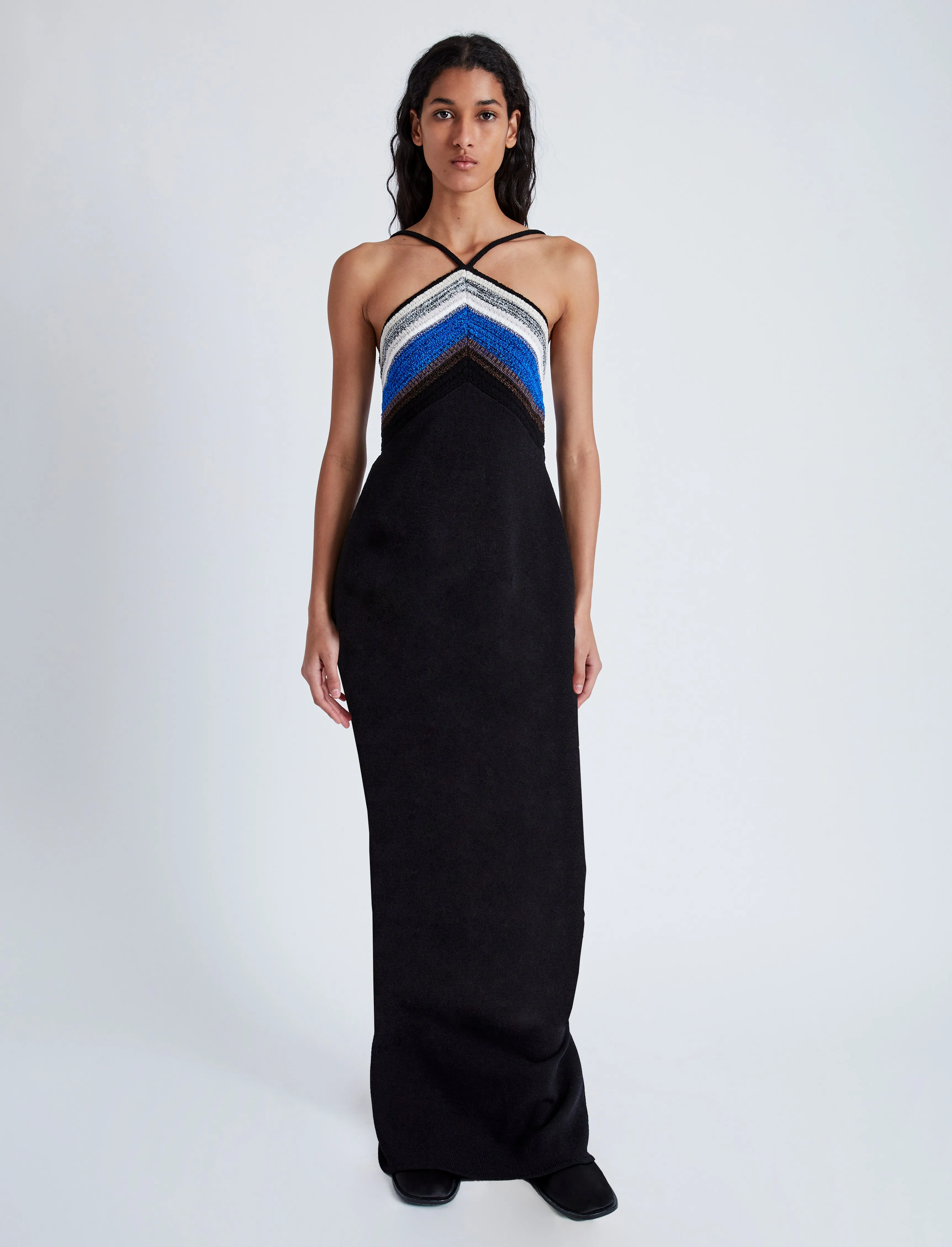 Naomi Dress in Crochet Stripe Knit sold by Proenza Schouler product image thumbnail 2