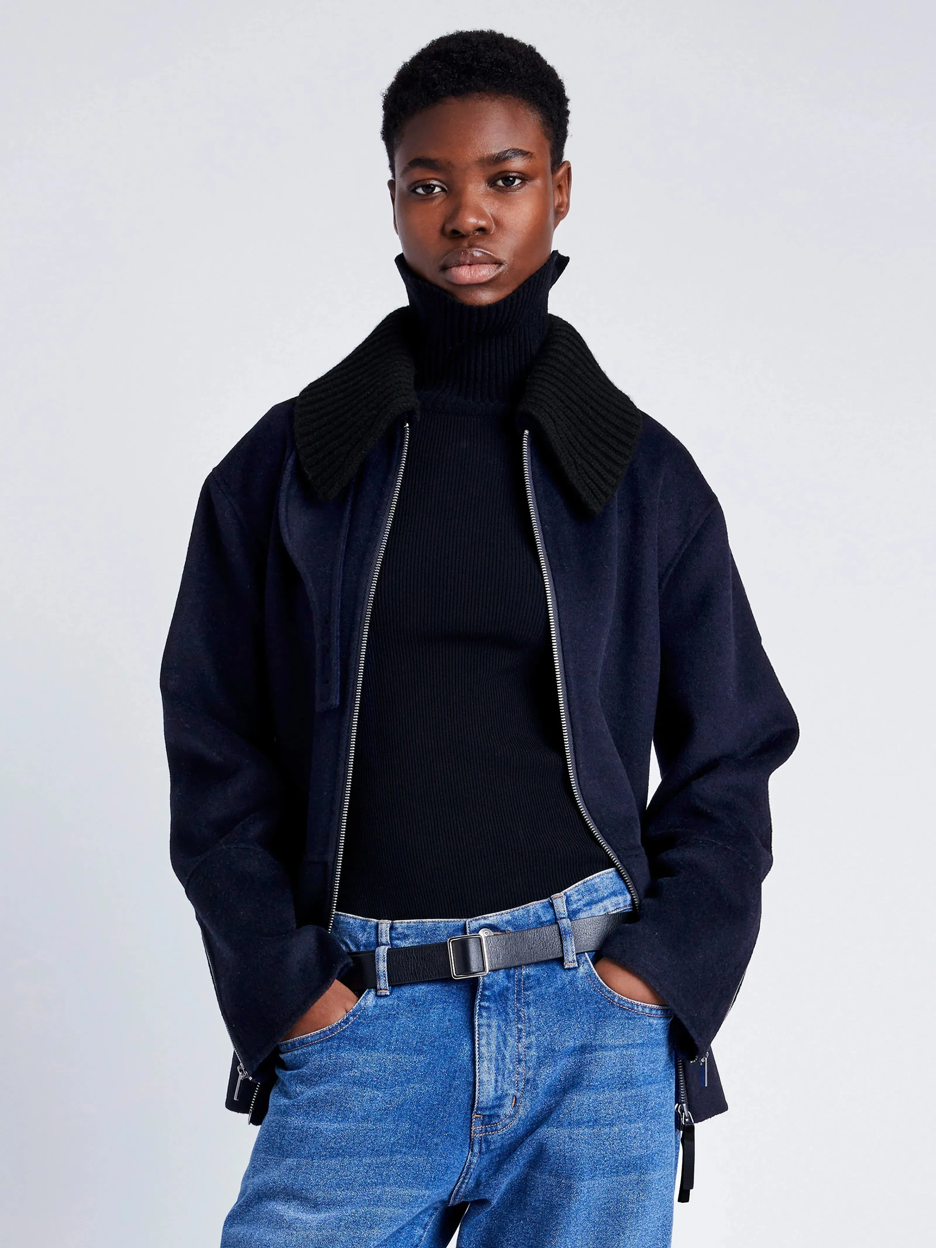 Poppy Jacket in Pinstripe Melton sold by Proenza Schouler product image thumbnail 2